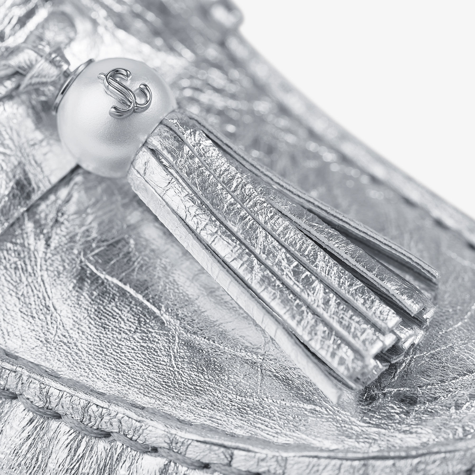 Addie Pearl Silver Metallic Leather Loafers