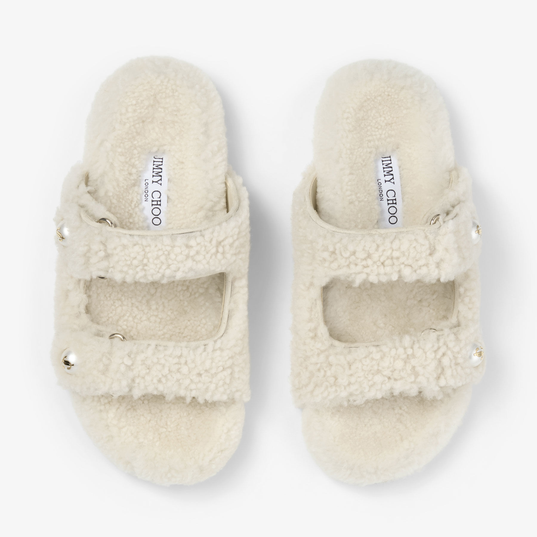 Fayence Sandal Natural Curly Shearling Sandals