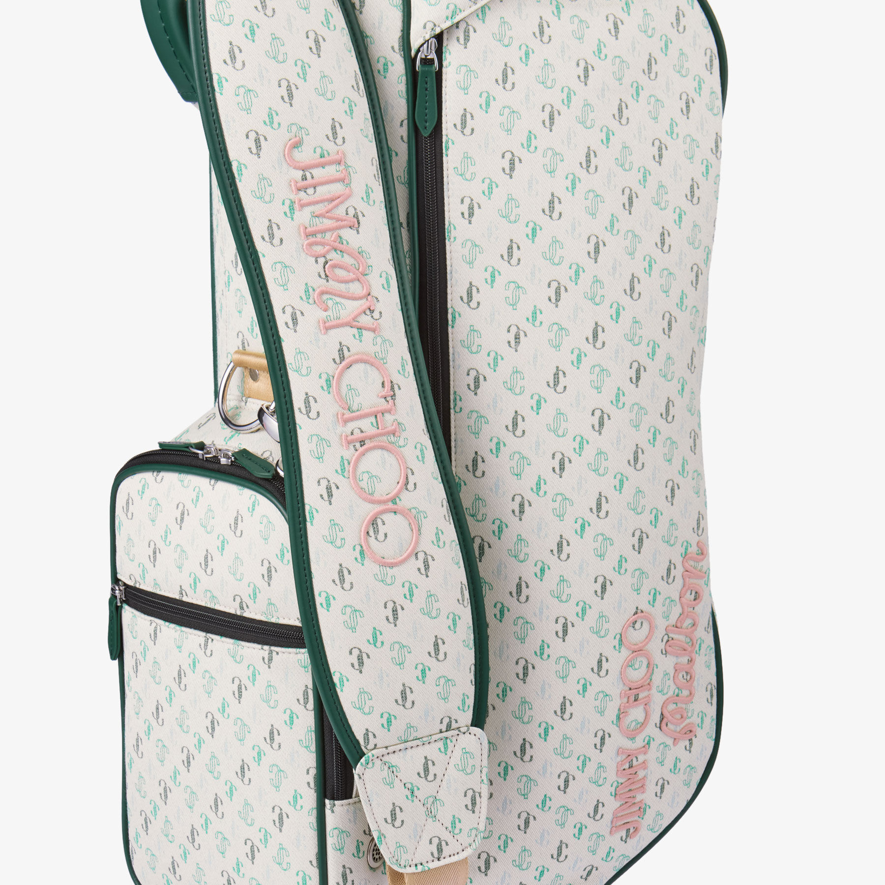 Jimmy Choo / Malbon 2.0 Golf Bag Monogram Embroidered Canvas Golf Bag