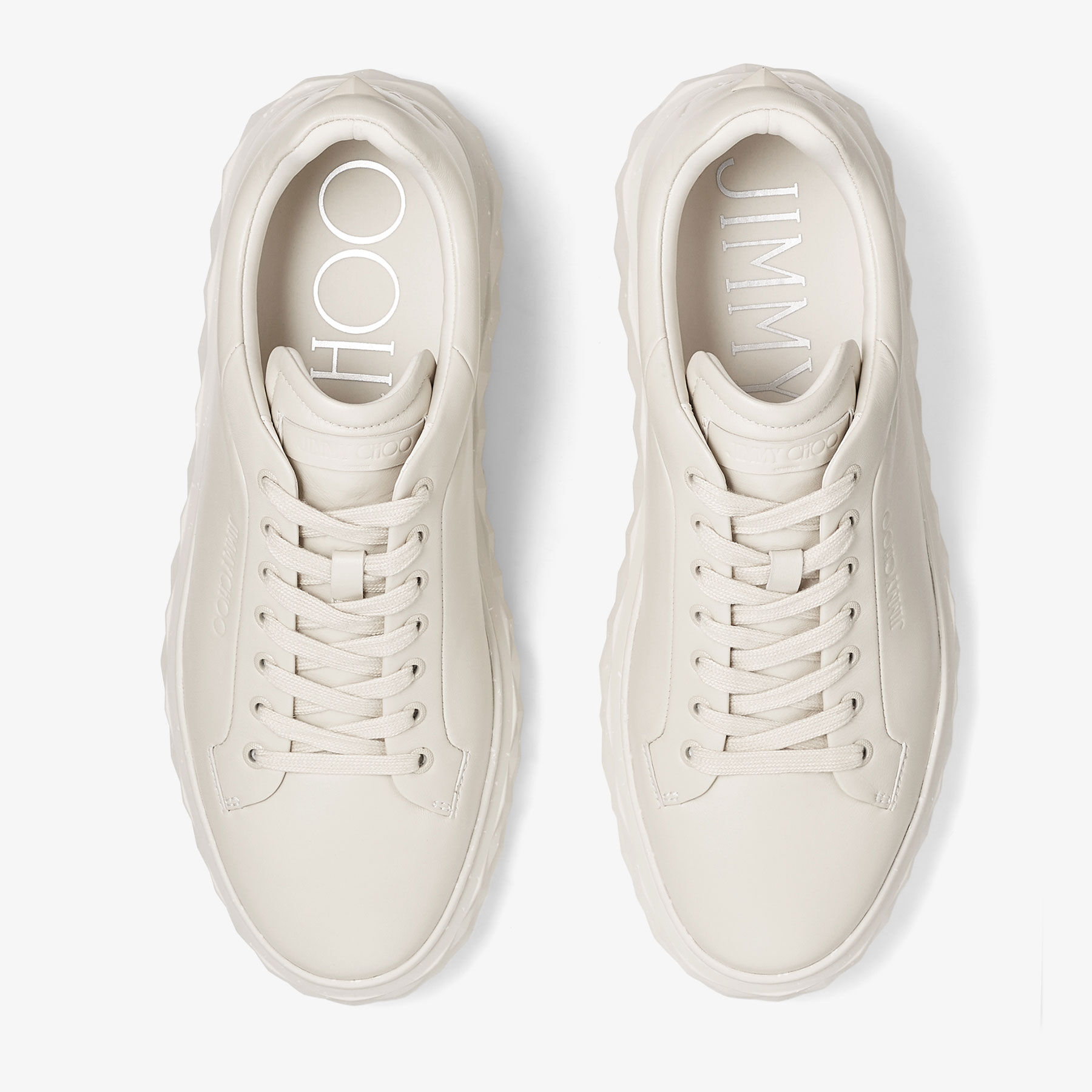 Diamond Maxi M II Chalk Nappa Leather Platform Trainers