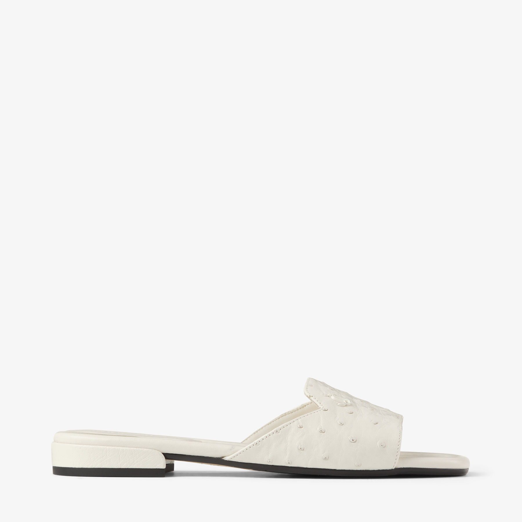 Dina Flat Latte Ostrich Leather Flats