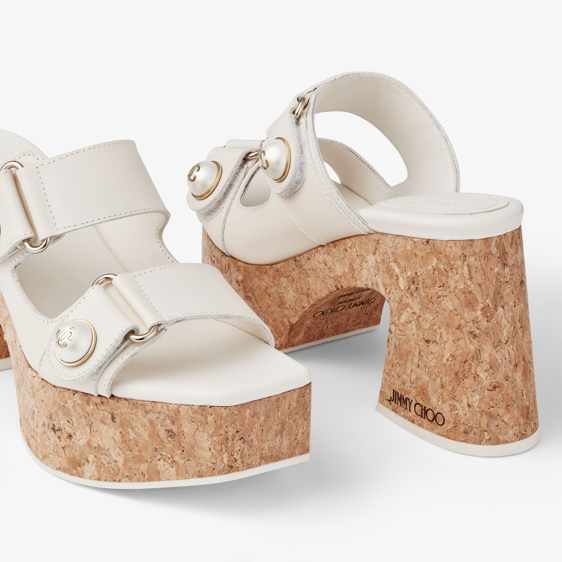 Fayence Wedge 95 Latte Leather Platform Wedge