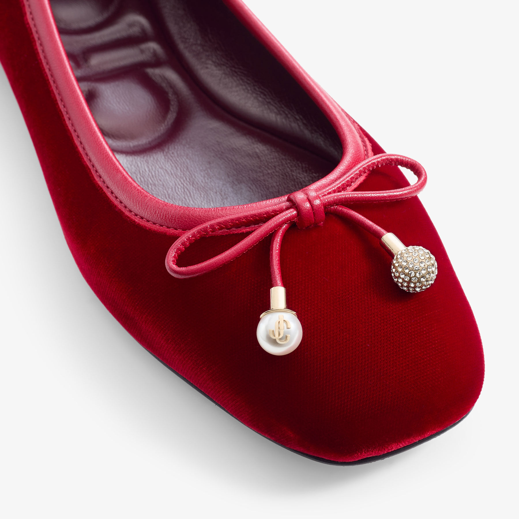 Elme Flat Ruby Red Velvet Flats