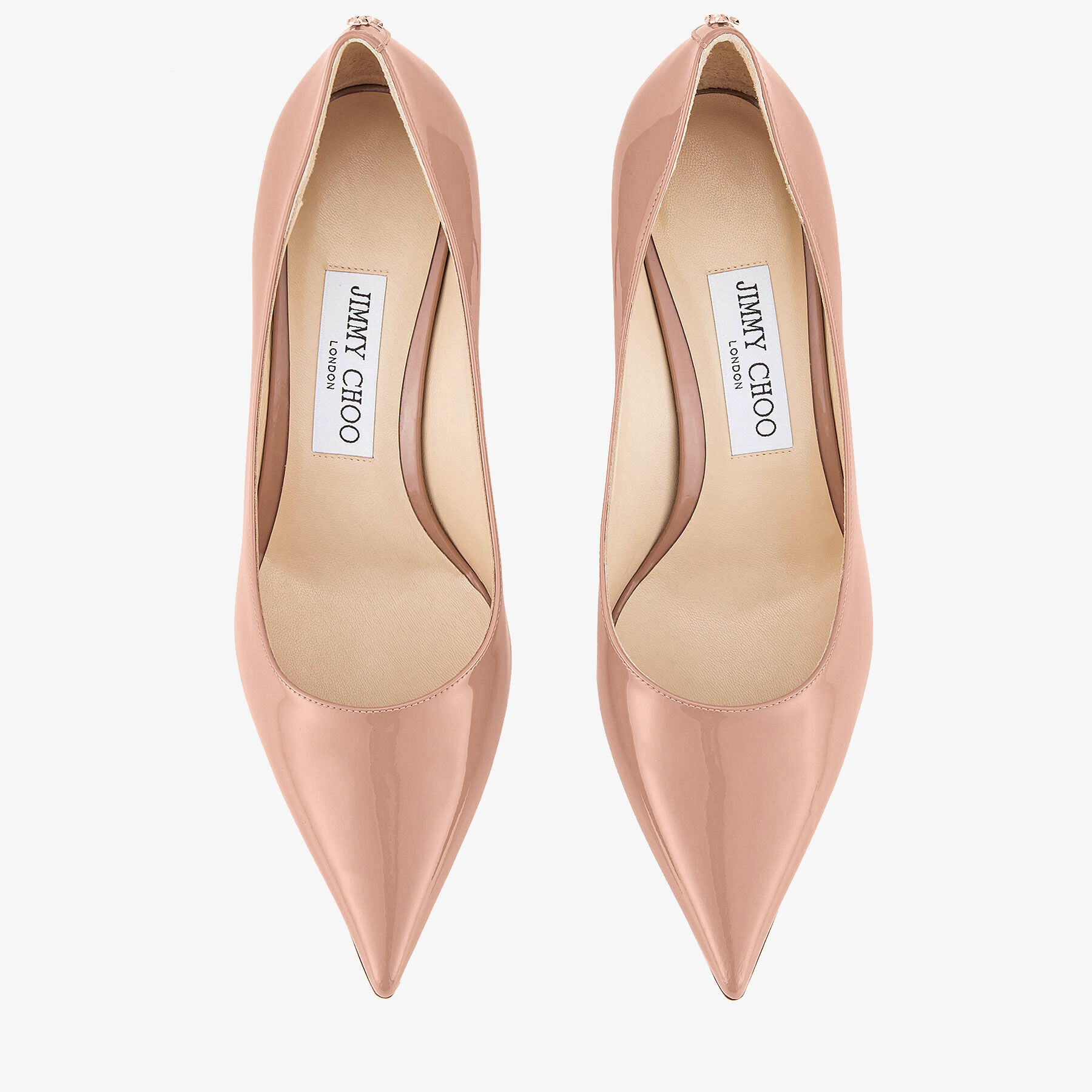 Love 65 Ballet-Pink Patent-Leather Pumps with JC Emblem