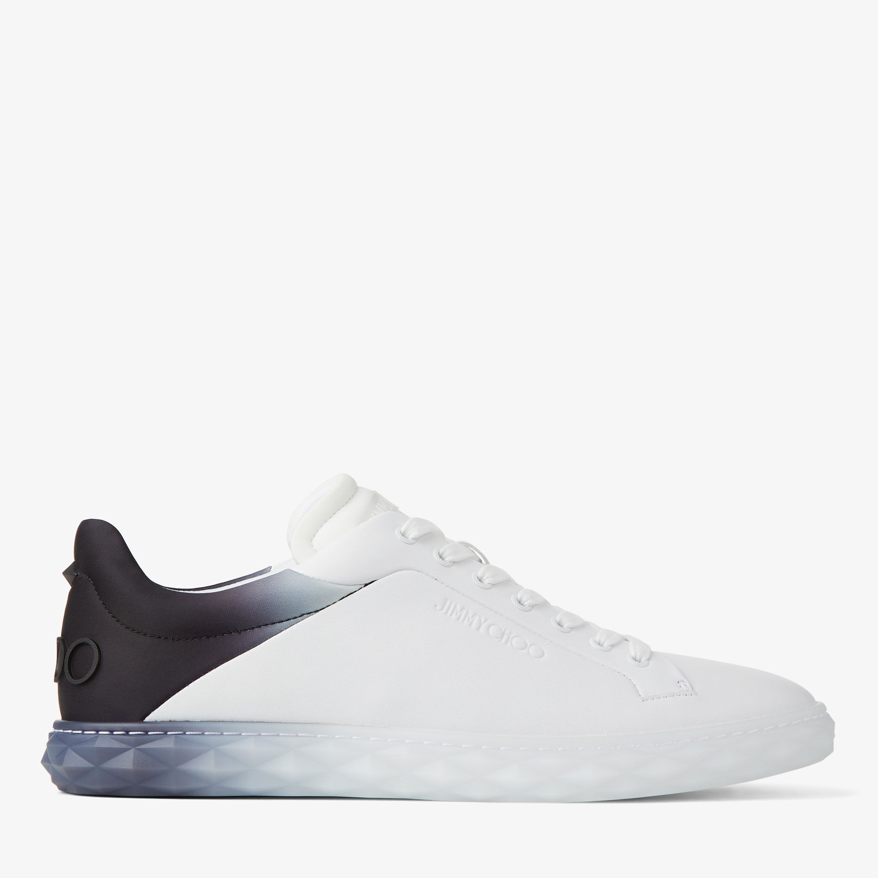 Diamond Light M II  White and Black Leather Mix Low-Top Trainers
