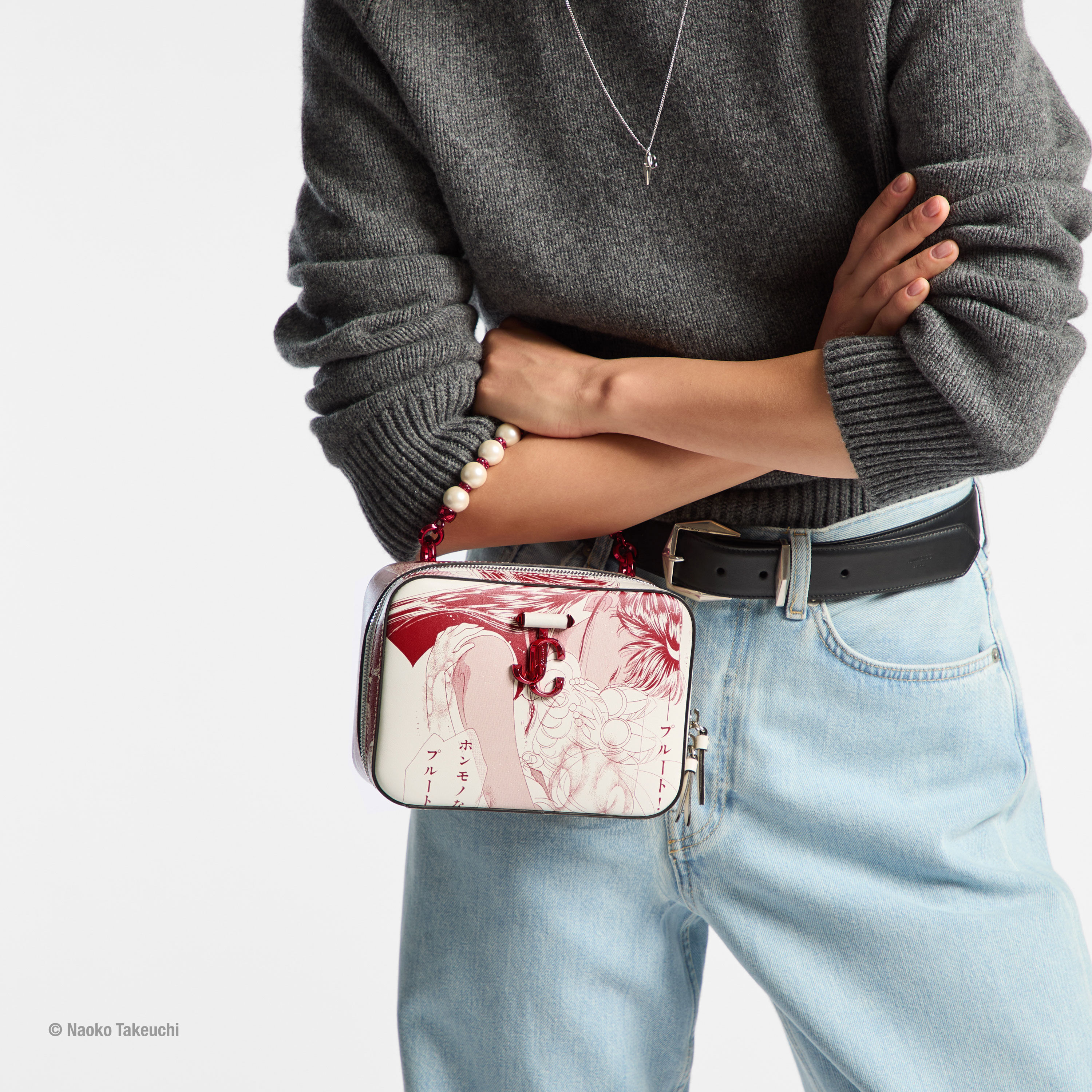 Sailor Pluto Avenue Vanity Bag Garnet  Manga Print Leather Handbag