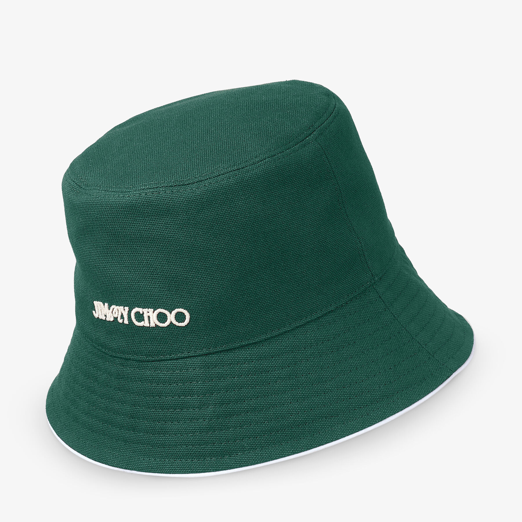 Jimmy Choo / Malbon 2.0 Bucket Hat Malbon Green Embroidered Cotton Bucket Hat