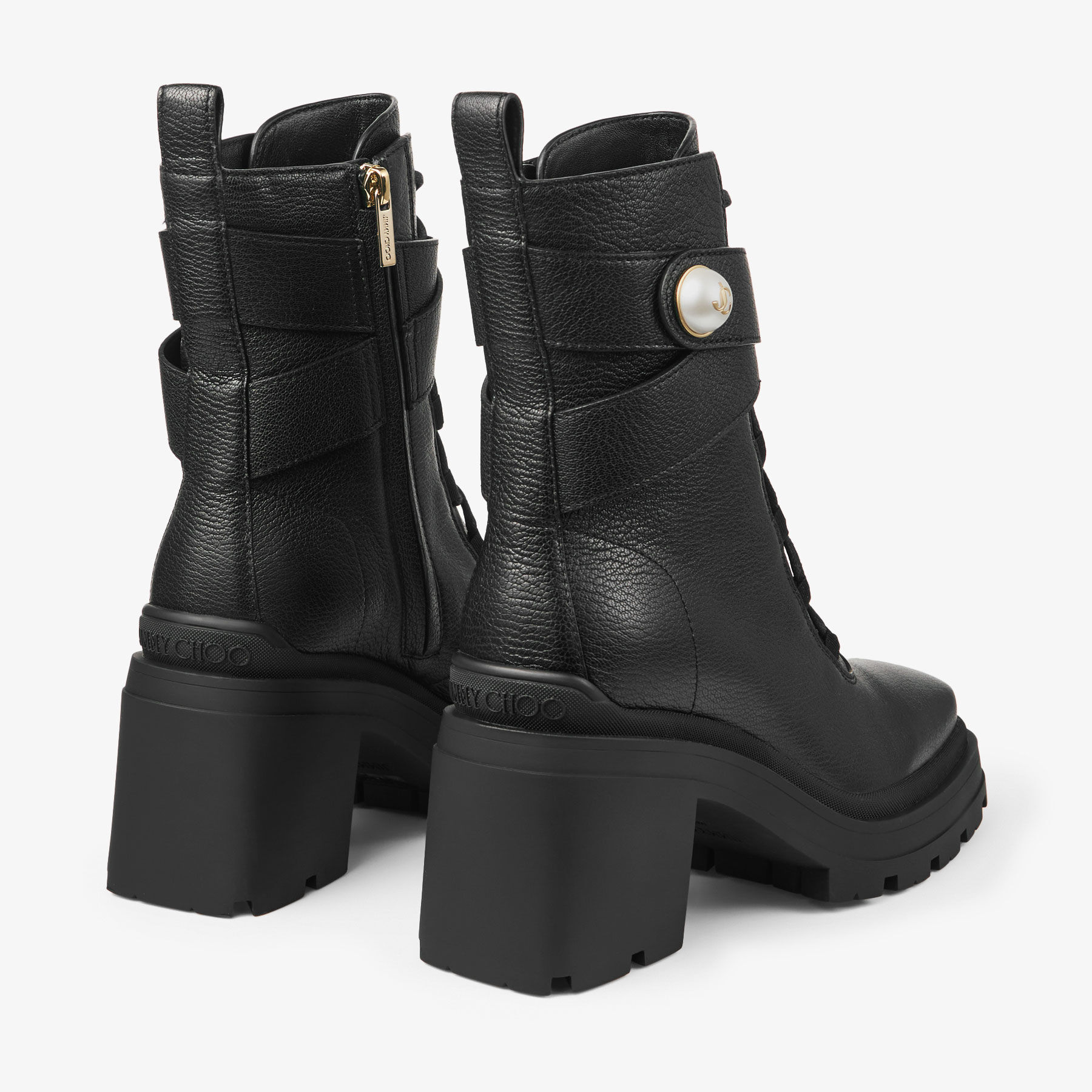Noemi 80 Black Leather Ankle Boots