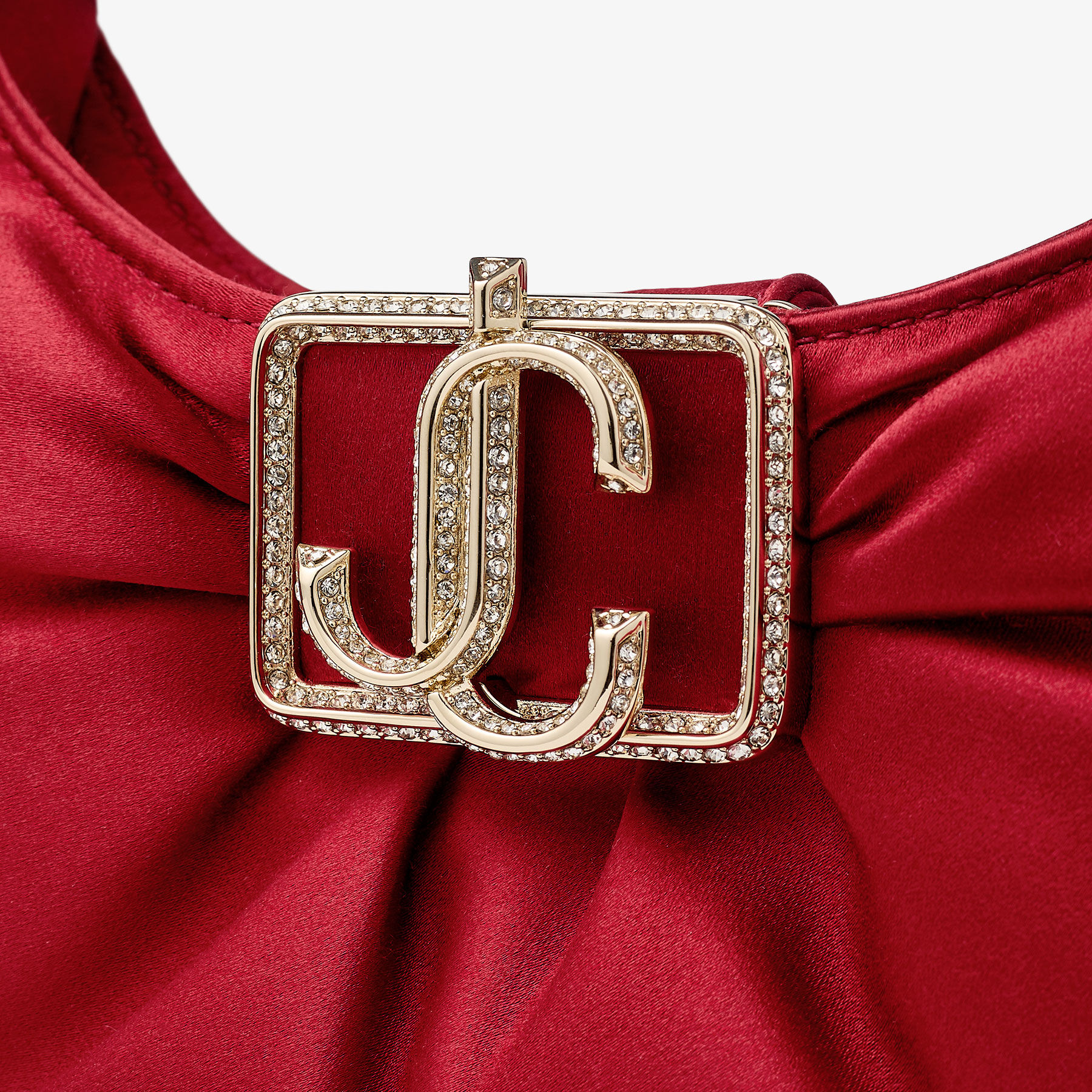 Edie Hobo Mini Ruby Red Satin Mini Bag