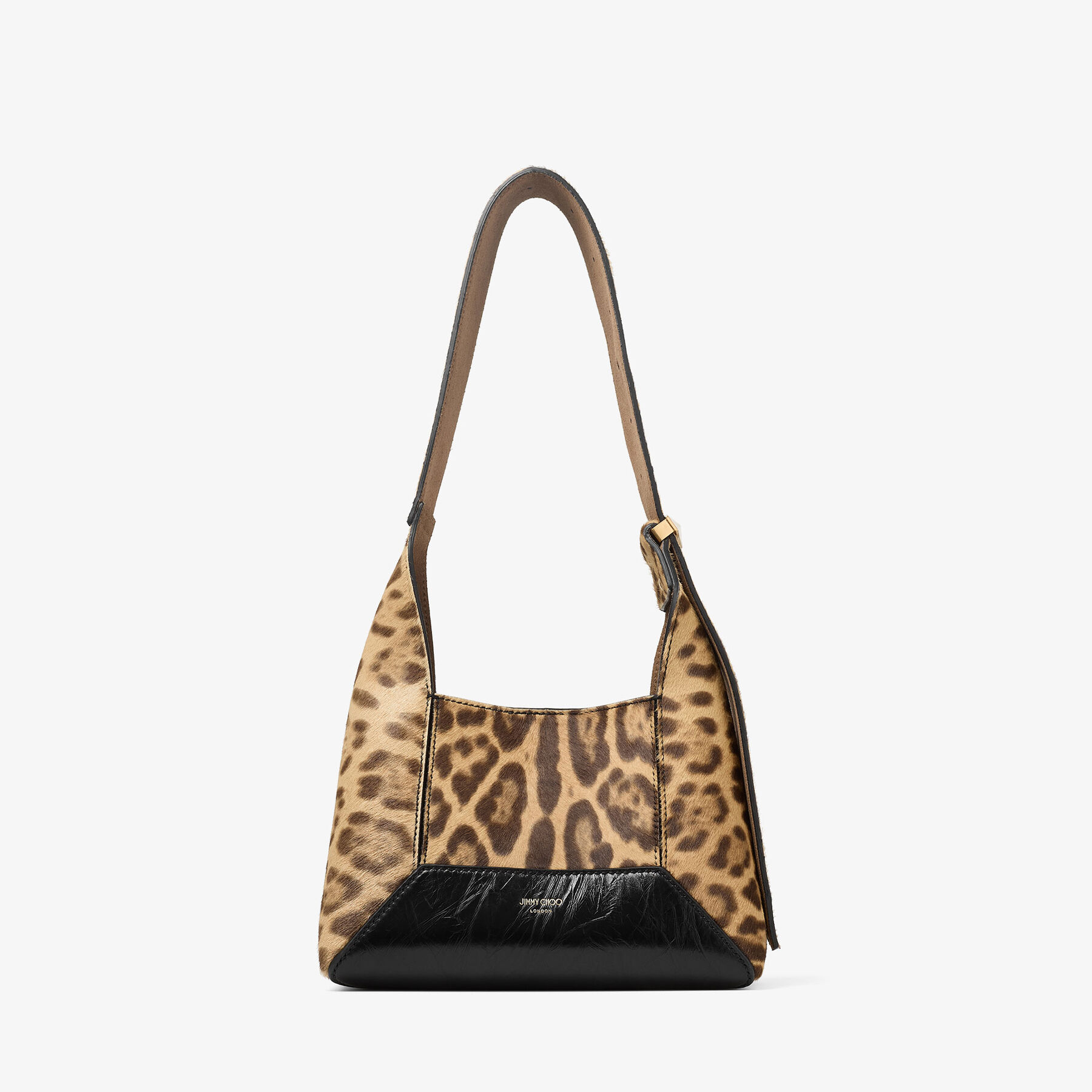 Diamond Hobo S Natural Leopard Print Pony Shoulder Bag
