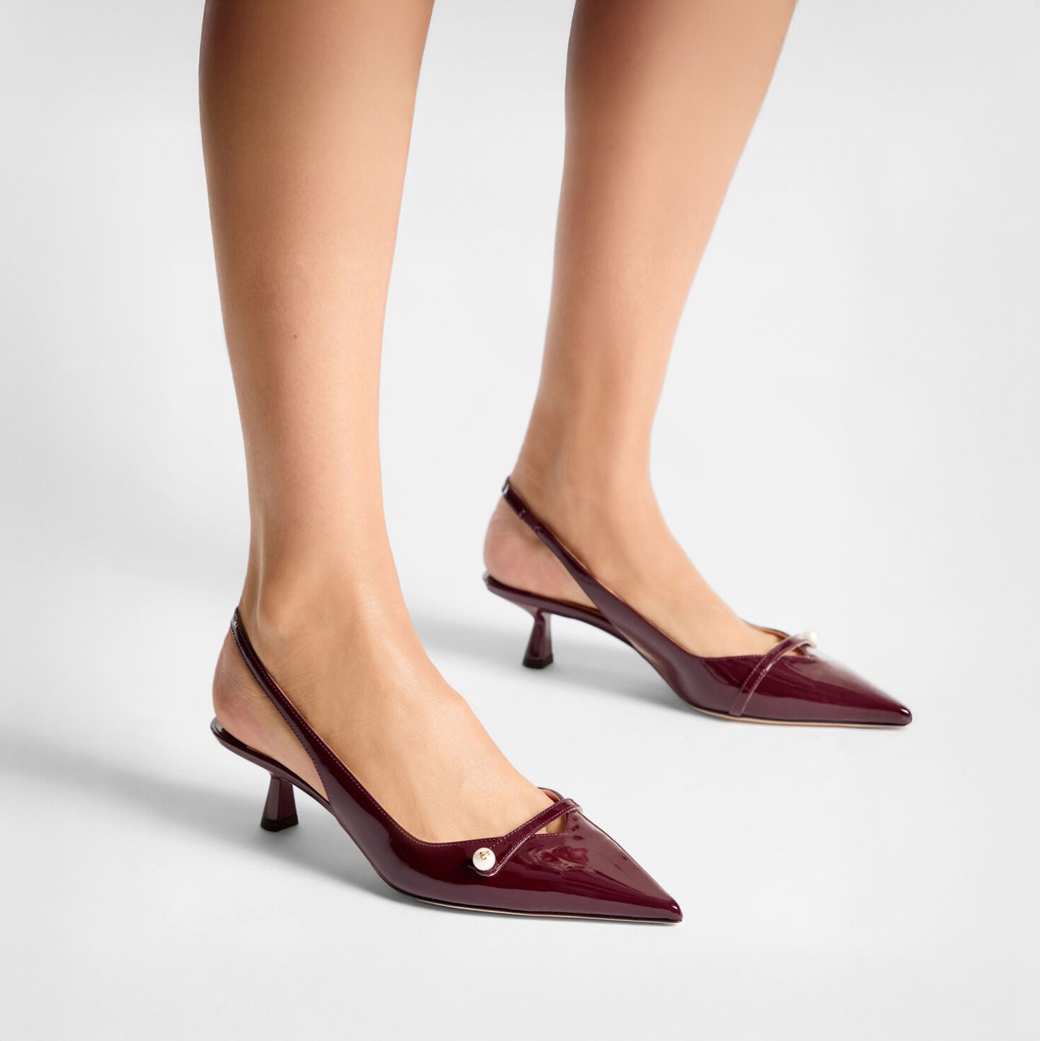Amita 45 Garnet Patent Leather Pumps