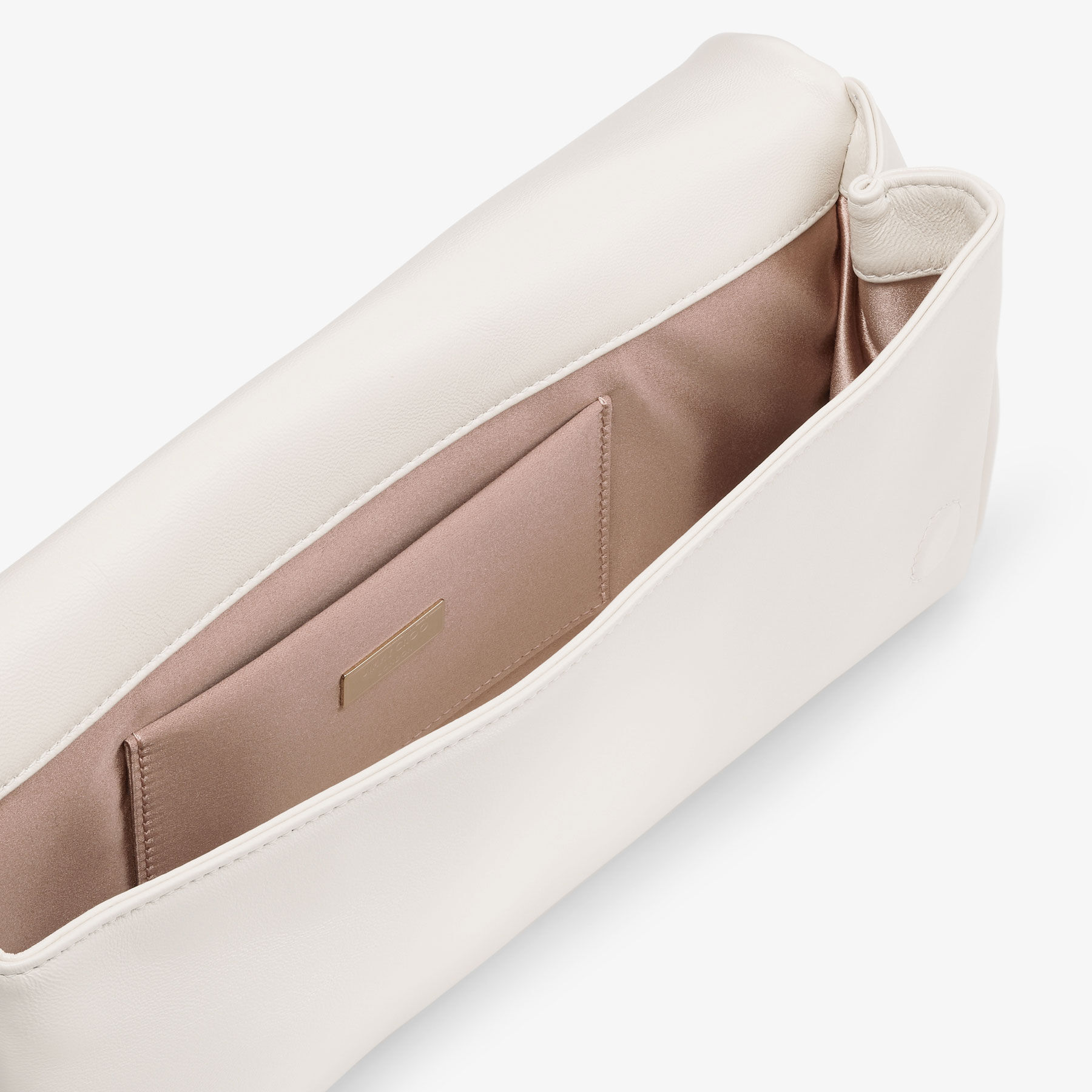 Xandra Latte Nappa Leather Clutch Bag with Crystal Bangle