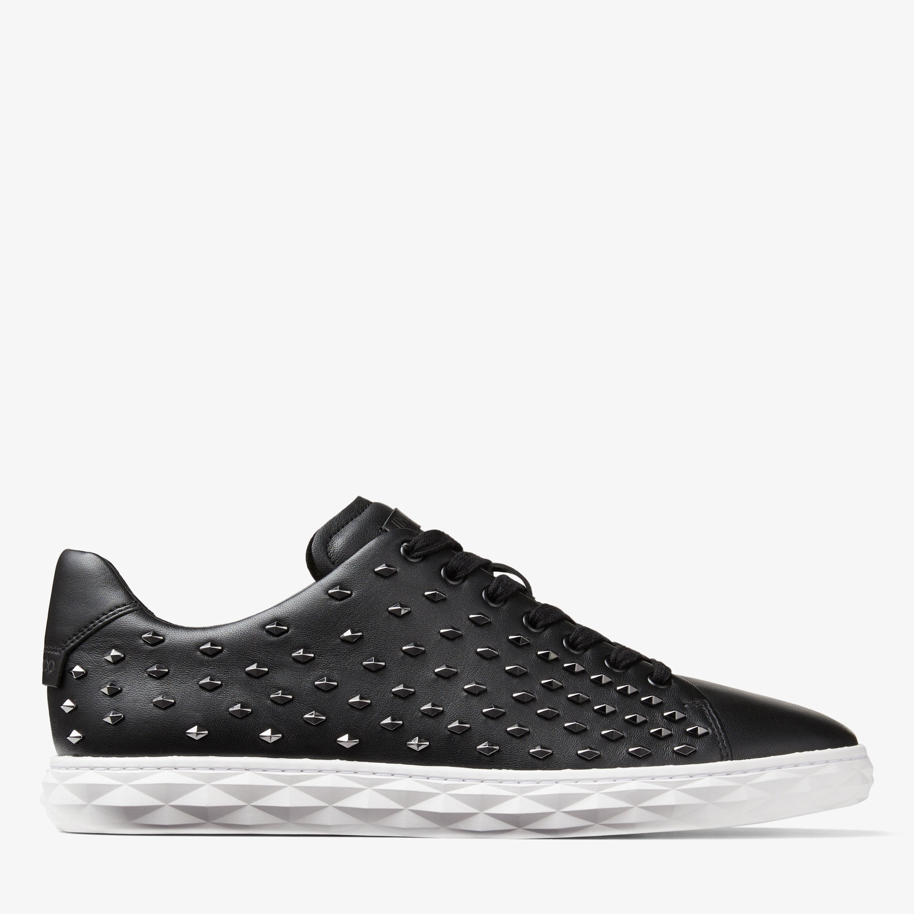 Diamond Light M Black Nappa Low-Top Trainers with Studs