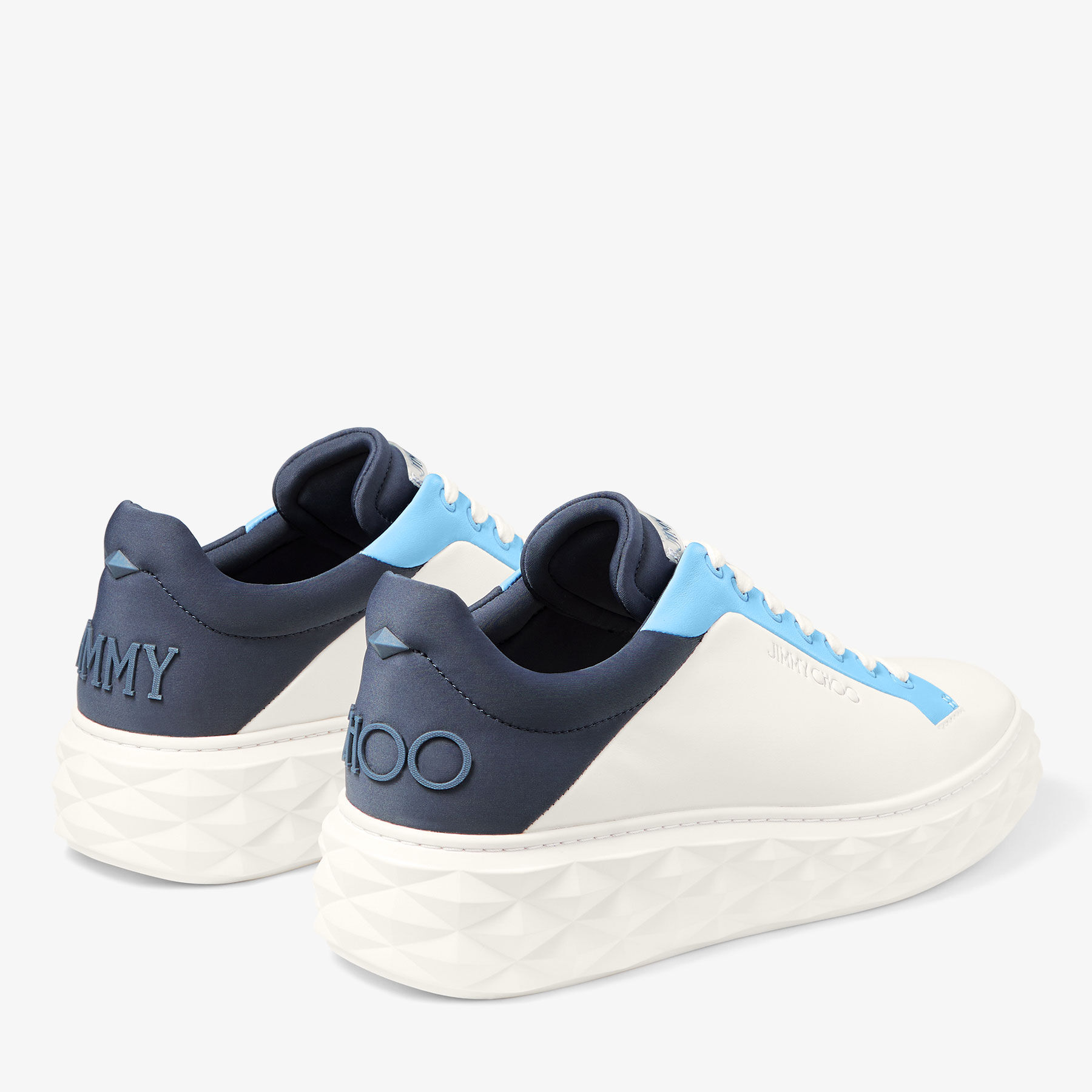 Diamond Maxi M II Latte and Navy Leather Trainers