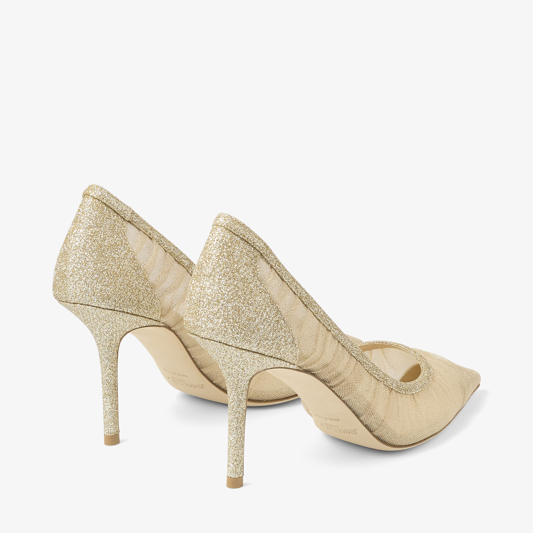 Love 85 Gold Glitter Pumps
