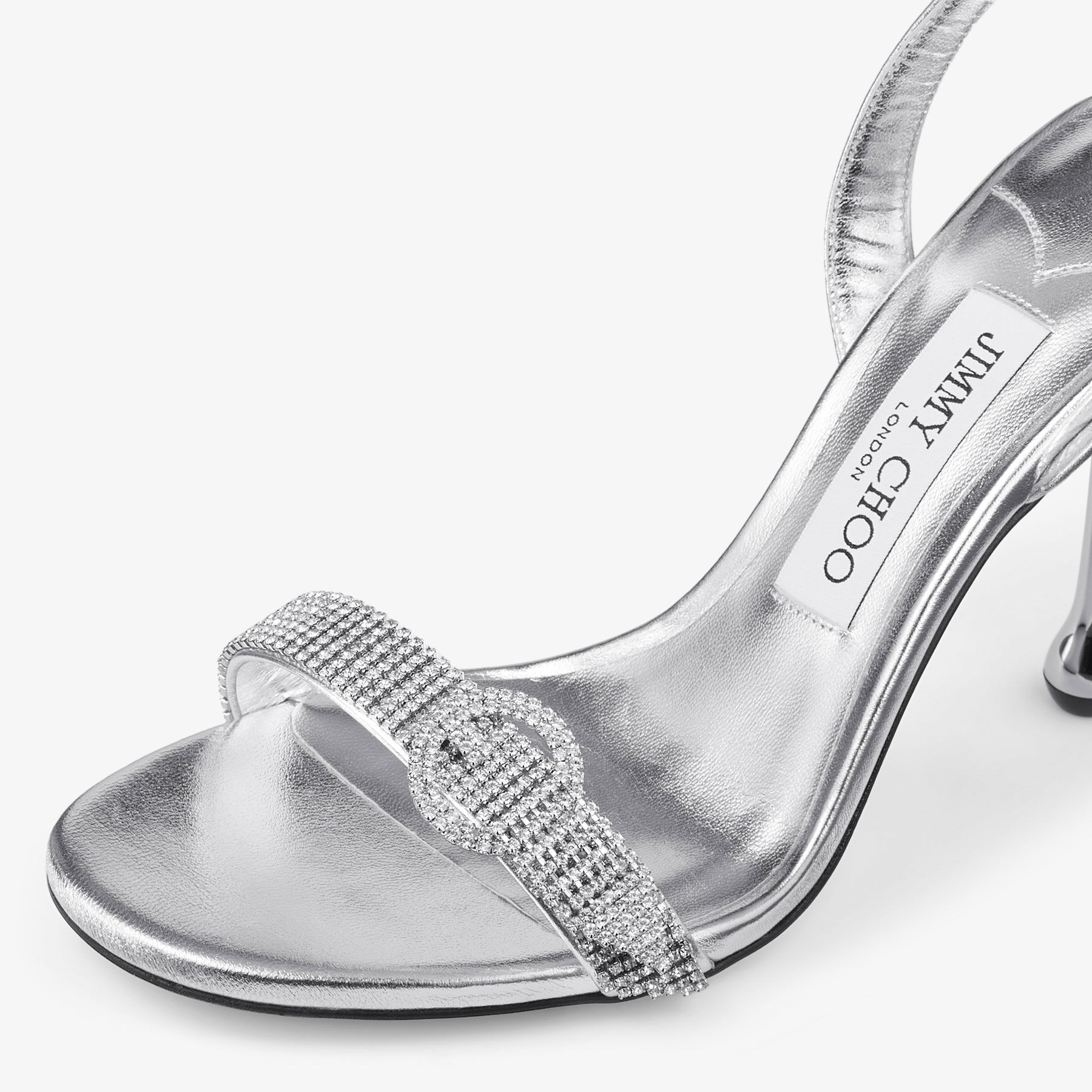 Tabatha 95 Silver Metallic Nappa Leather Sandals