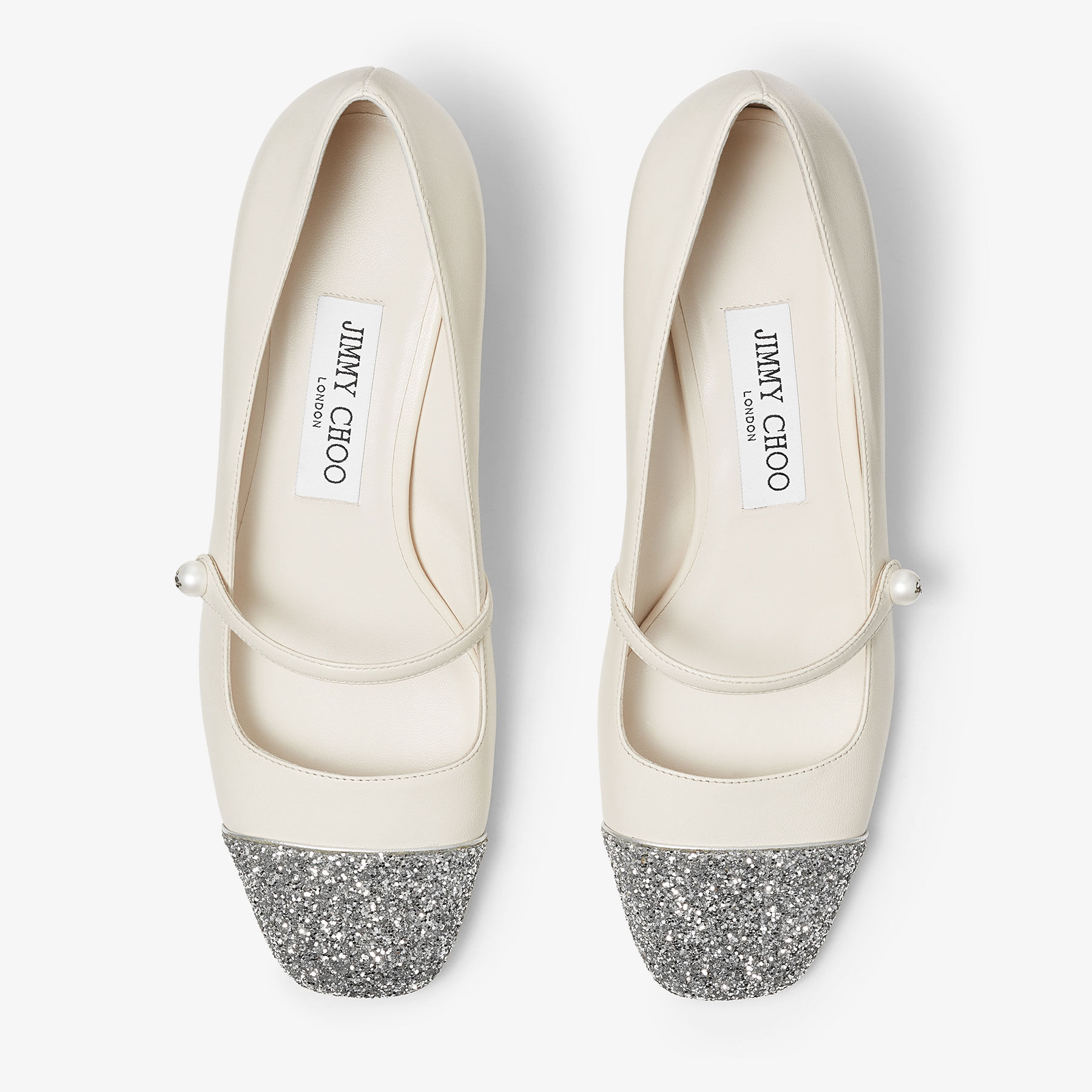 Elisa 45 Silver/Latte Glitter Leather Pumps