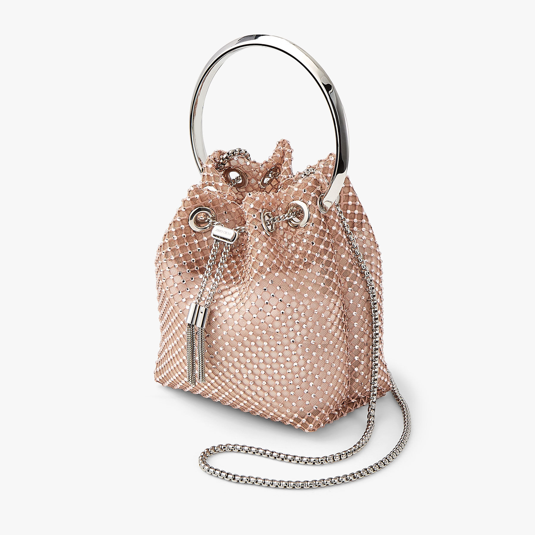 Bon Bon Macaron Satin Crystal Mesh Bag