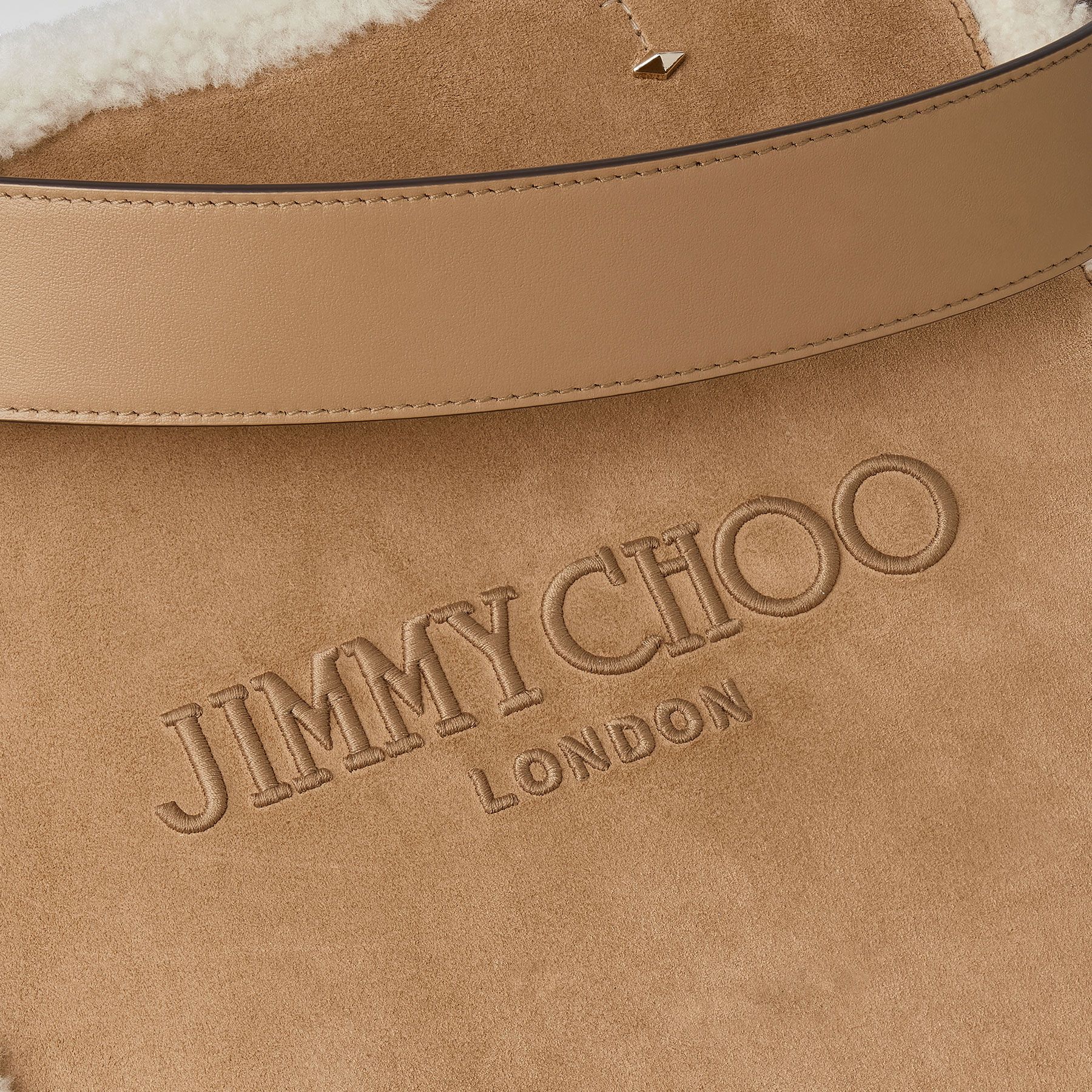 Lenny North-South M Rattan Suede Tote Bag