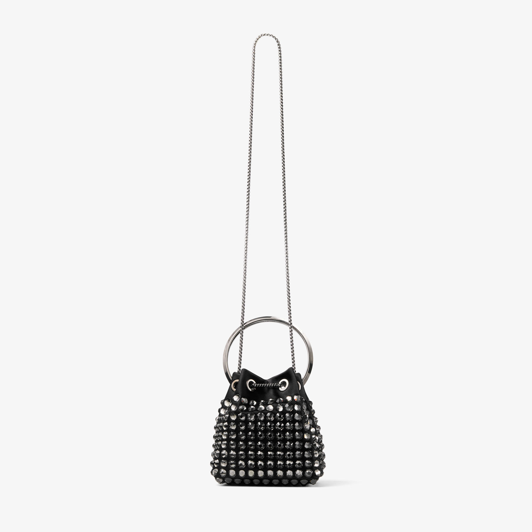Bon Bon Black Satin Crystal Bag