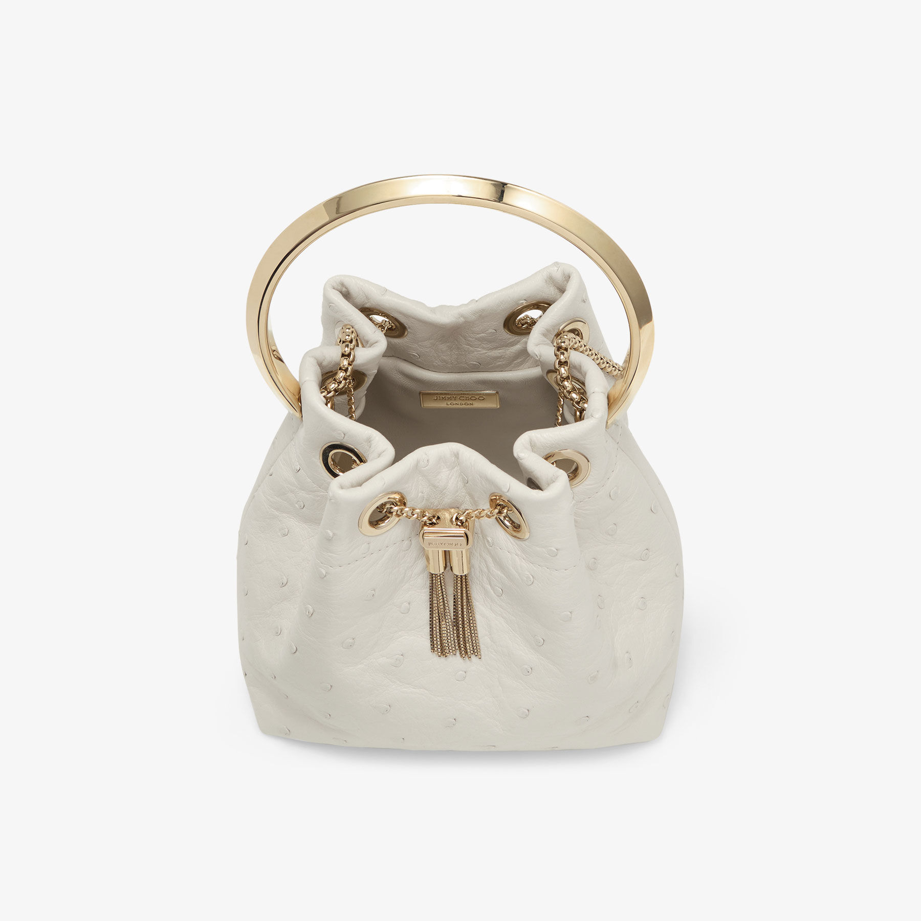 Bon Bon Latte Ostrich Leather Bag