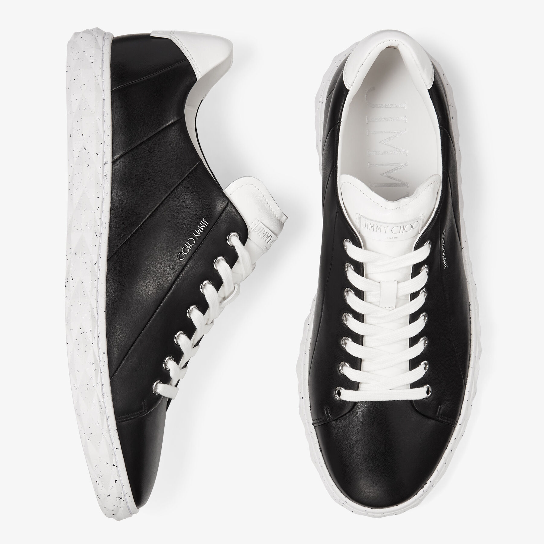 Diamond Light M Black Nappa Leather Low-Top Trainers