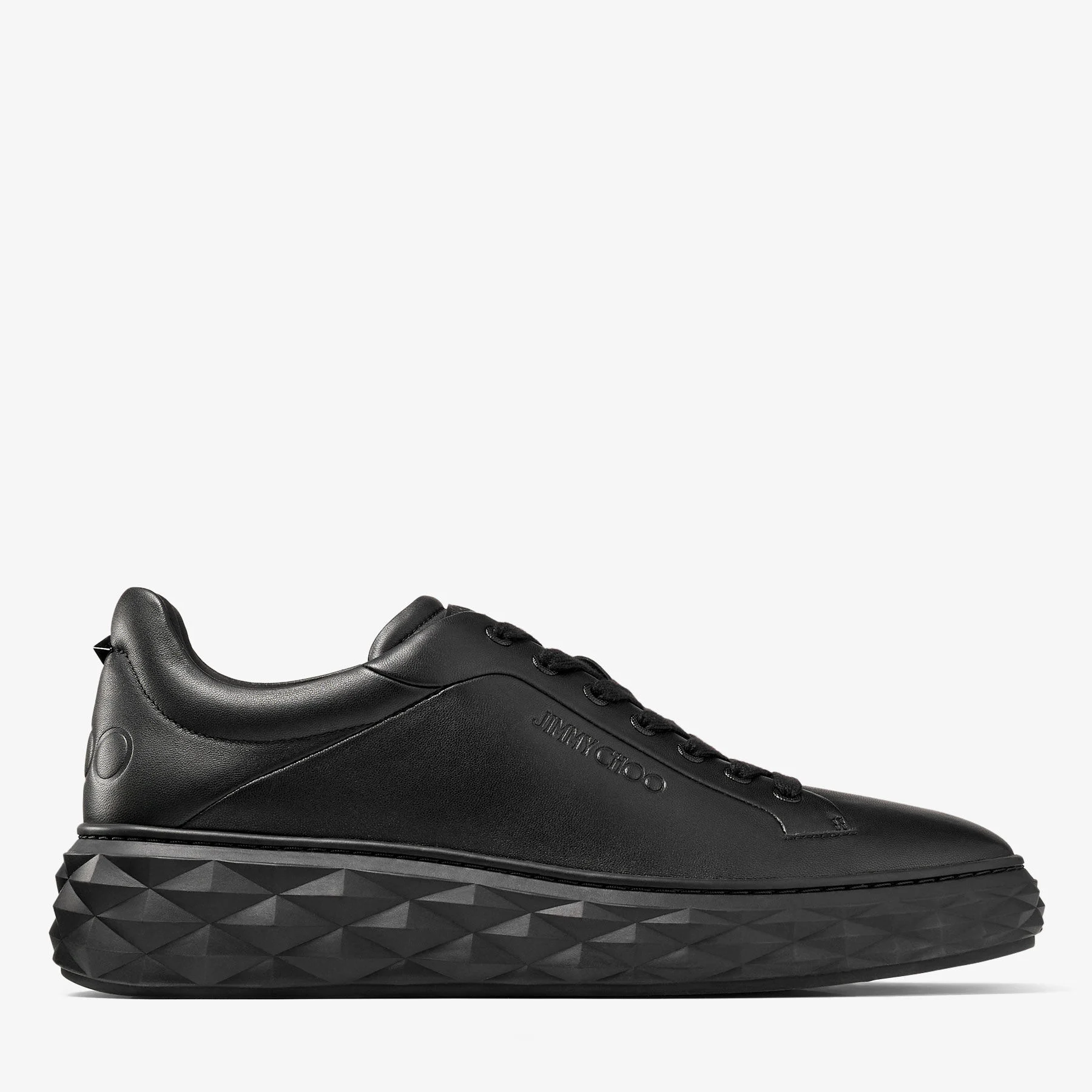 Diamond Maxi M II Black Nappa Leather Platform Trainers