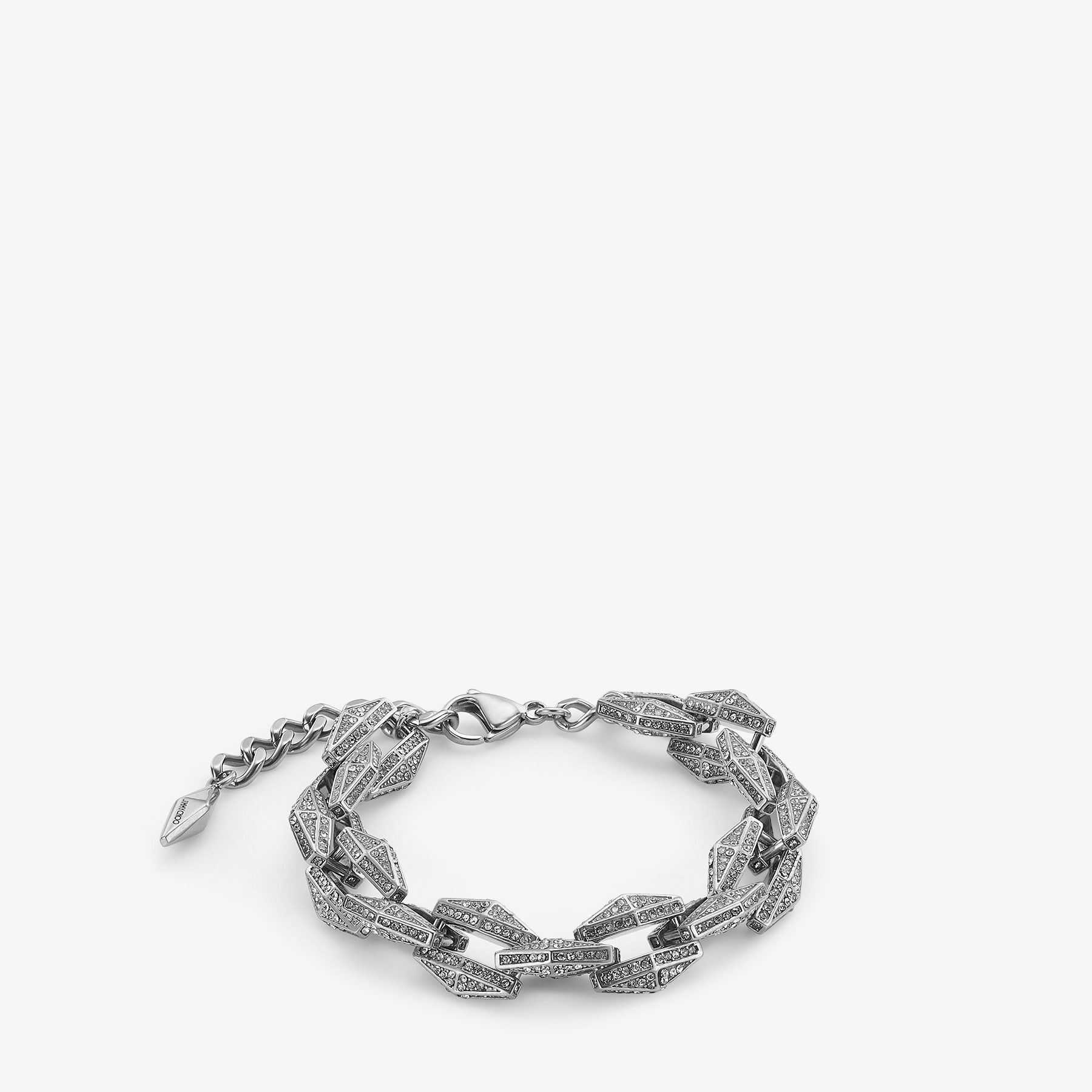 Diamond Chain Bracelet Silver-Finish Chain Bracelet with Pave Crystals