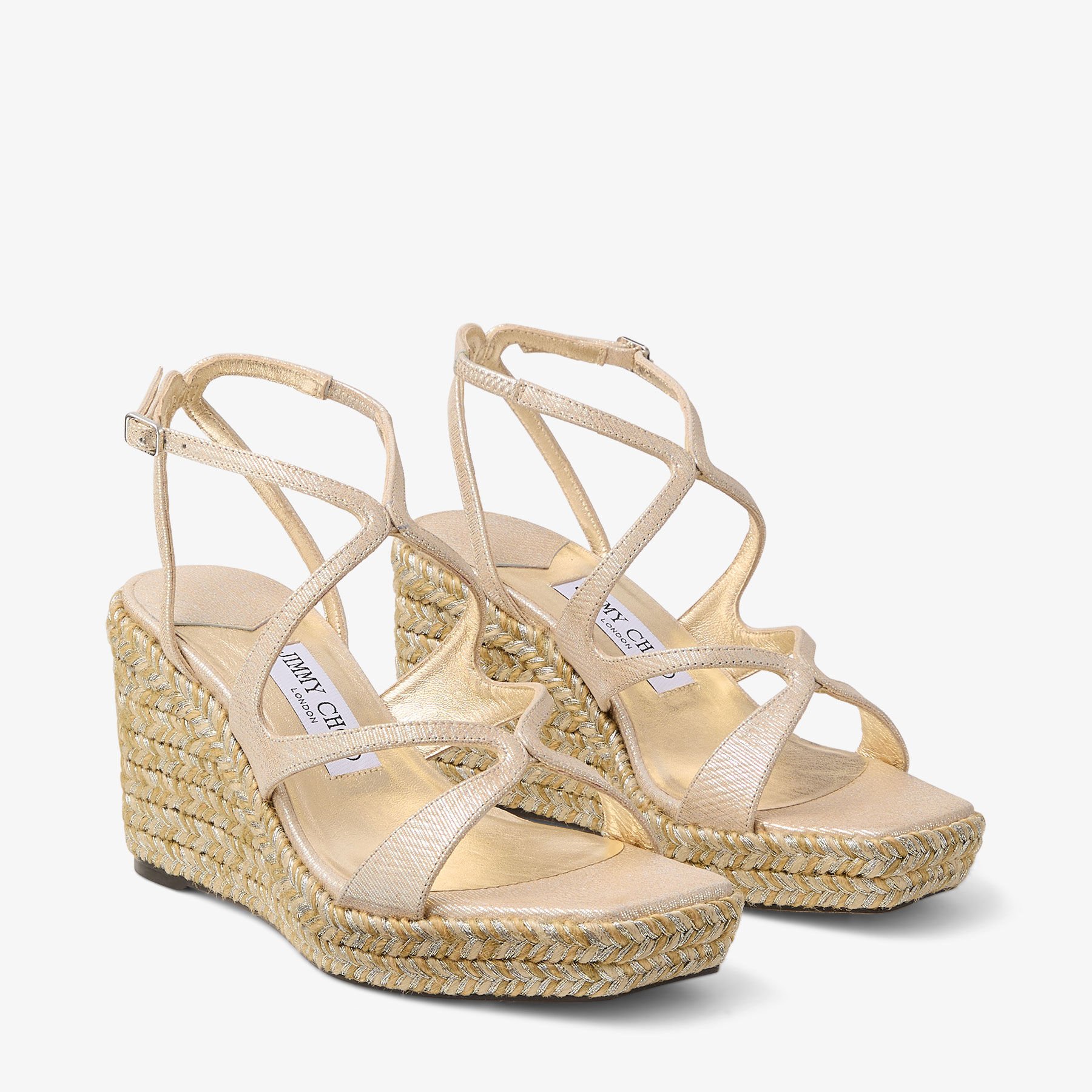 Ayla 85 Gold Metallic Leather Wedge