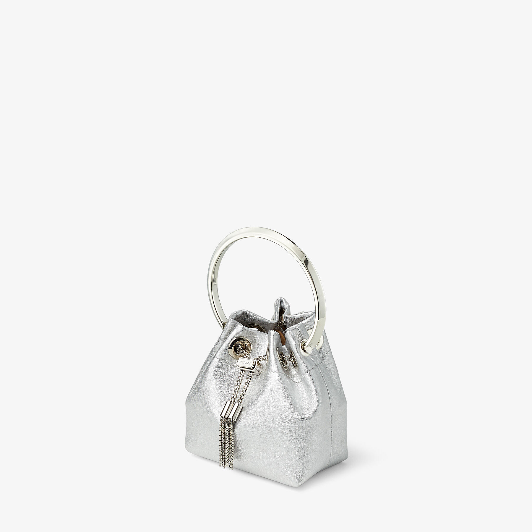 Micro Bon Bon Silver Metallic Nappa Mini Bag