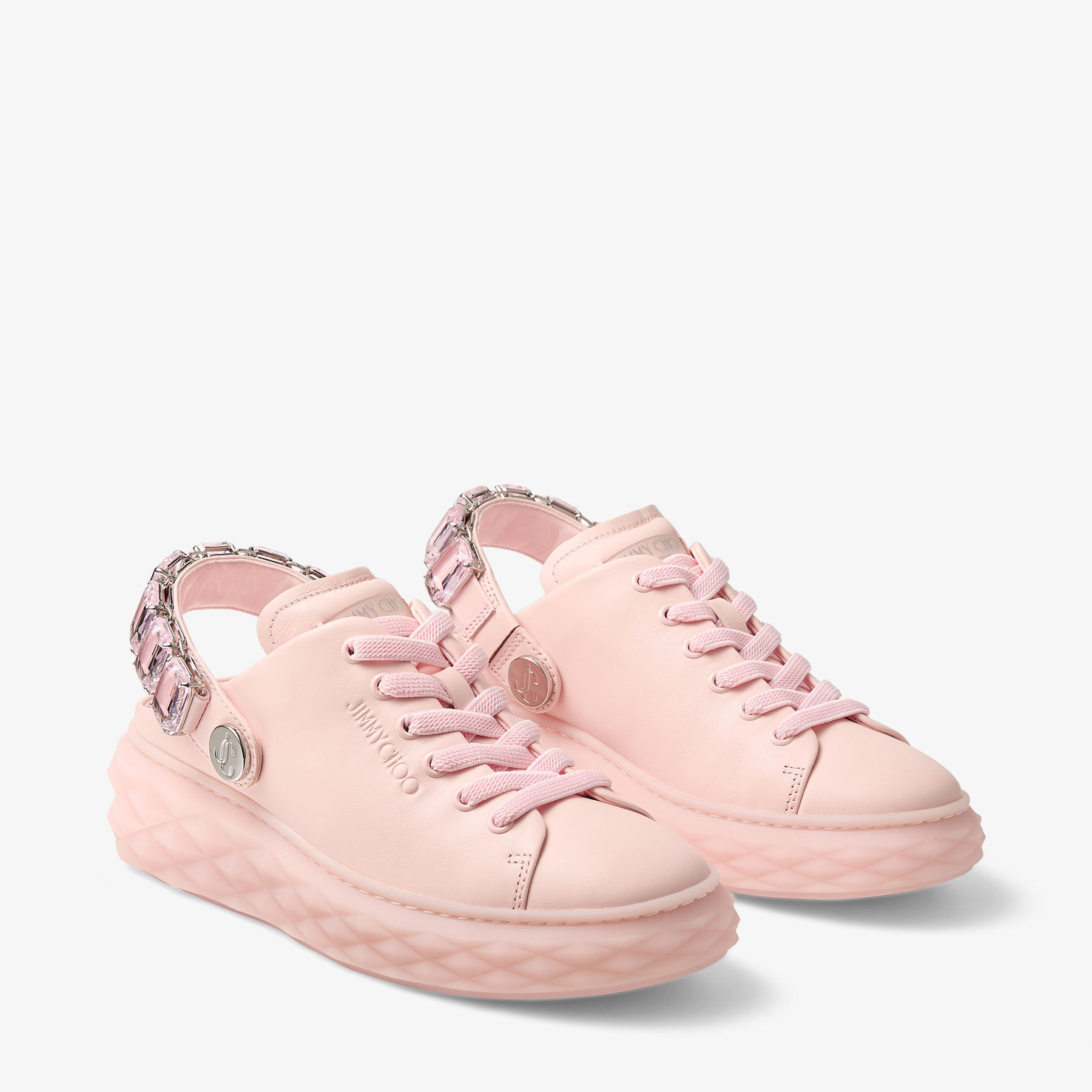 Diamond Sling Pink Nappa Leather Slipper Trainers