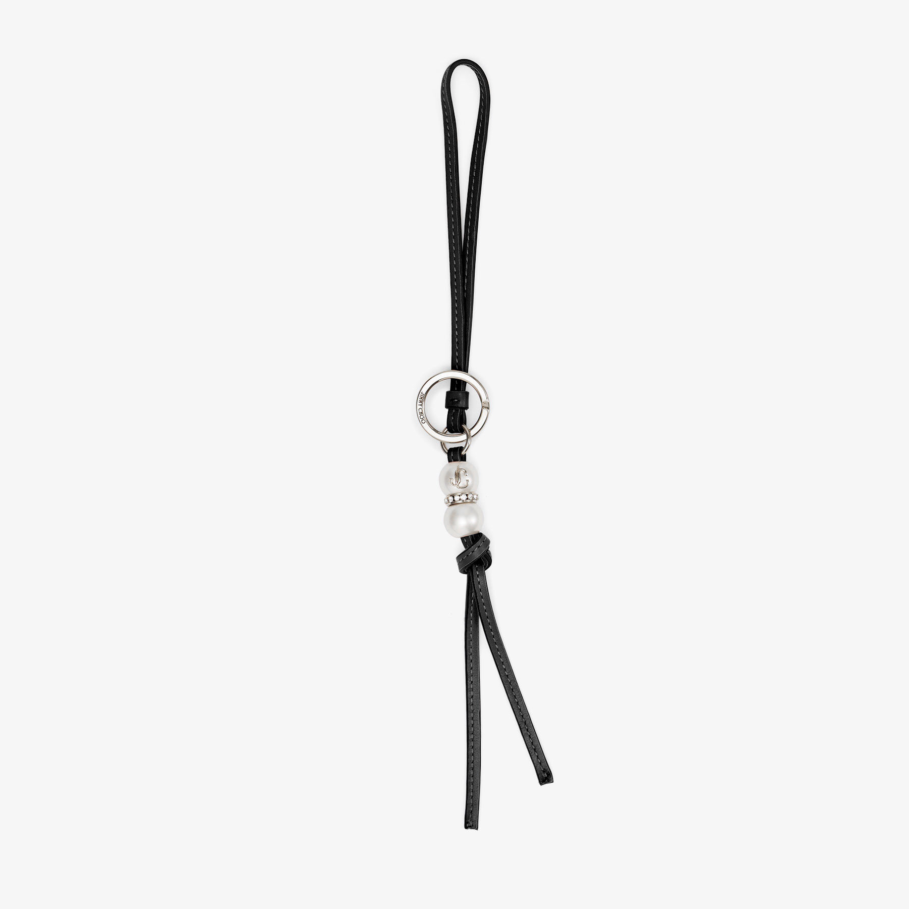 Spheres Charm Black Leather Bag Charm