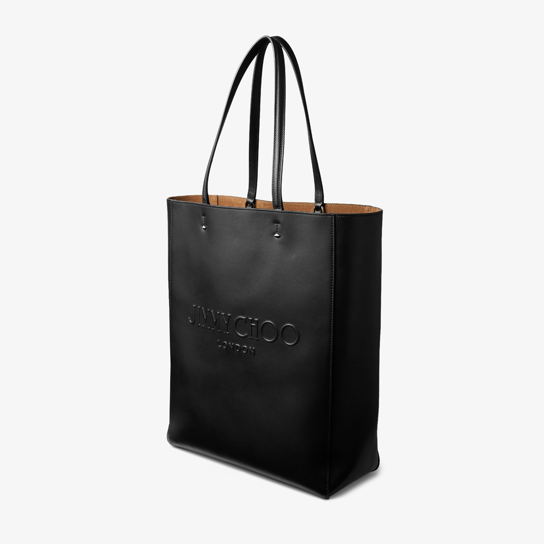 Lenny North-South L Black/Gunmetal Leather Tote Bag