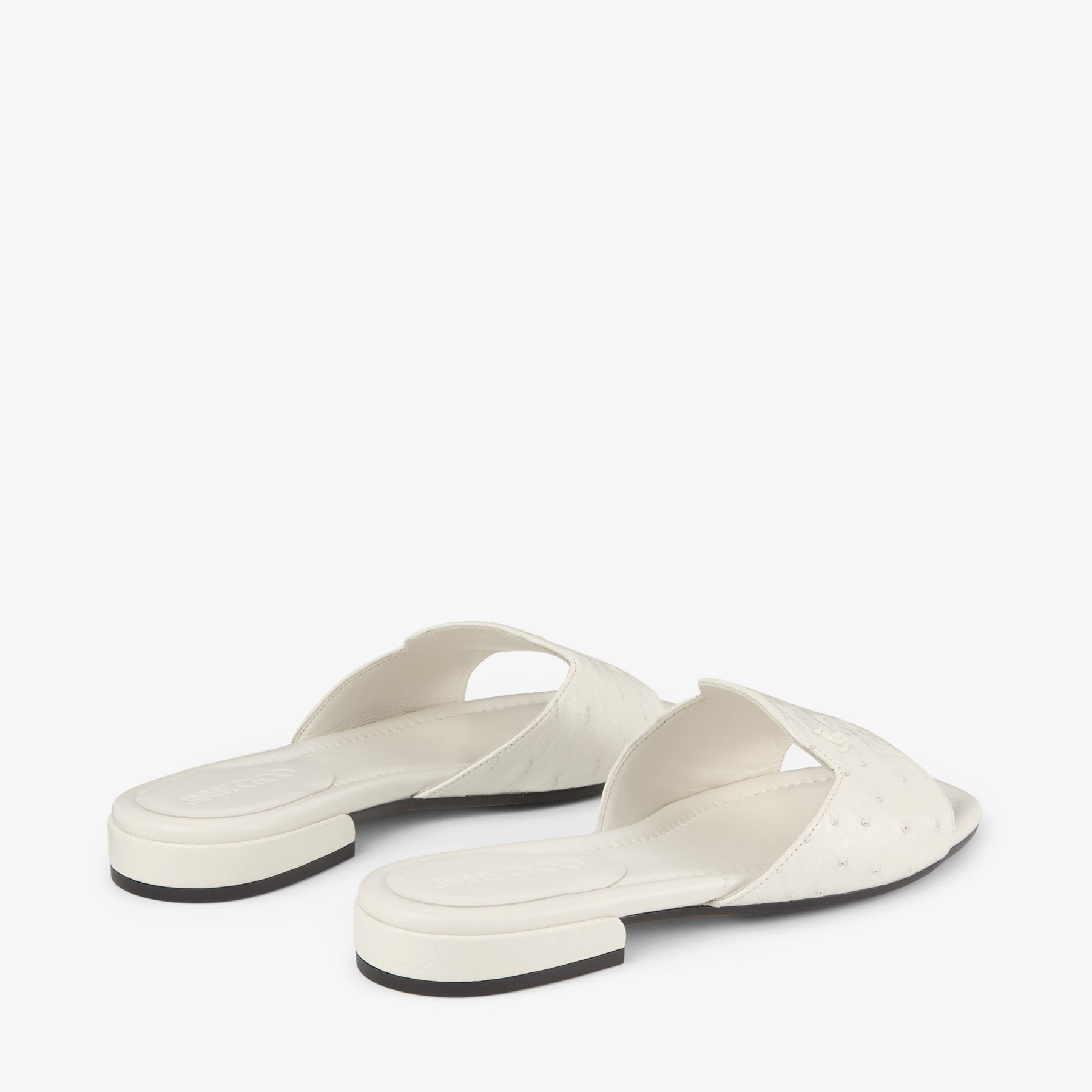 Dina Flat Latte Ostrich Leather Flats