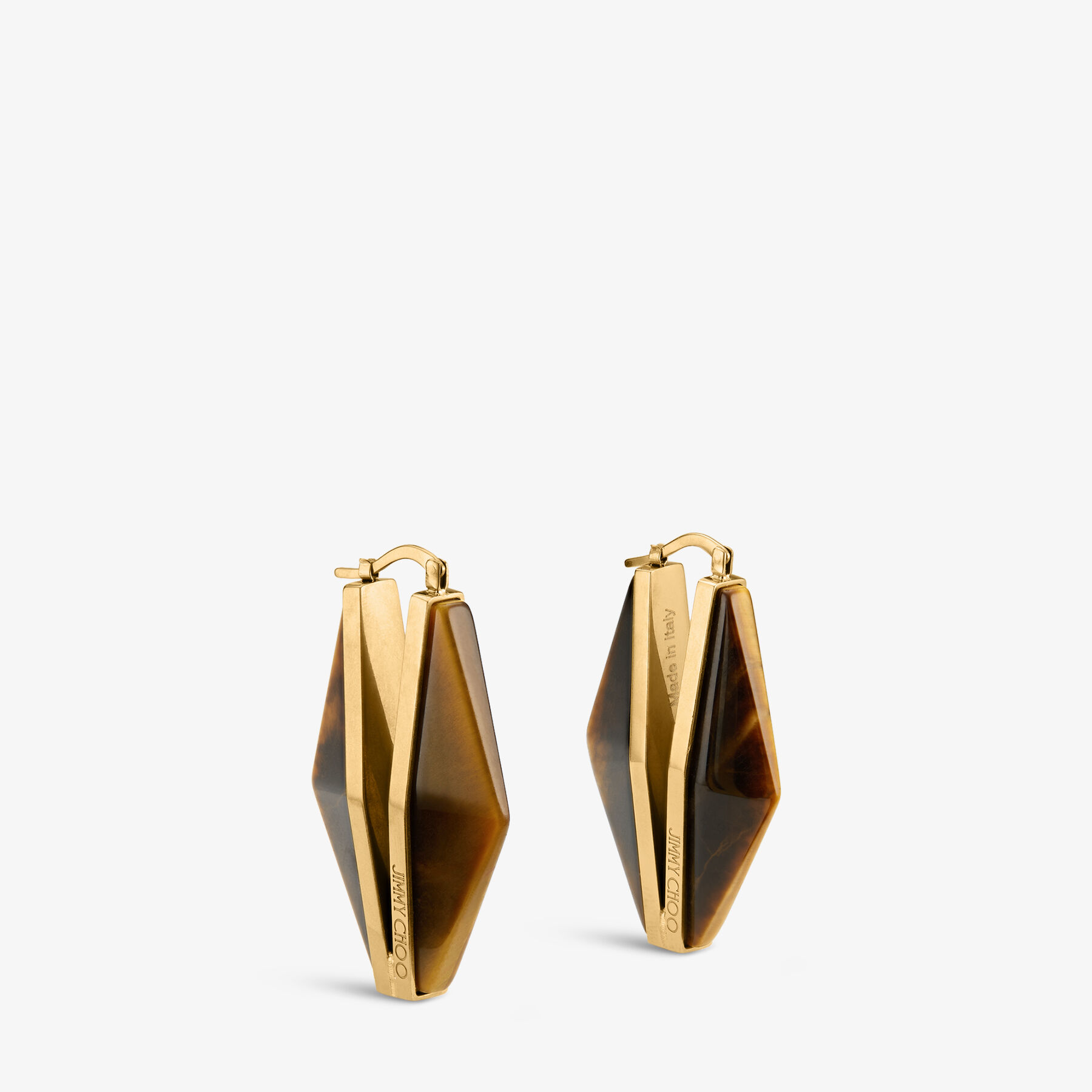 Diamond Link Earring Gold Finish Diamond Quartz Earrings