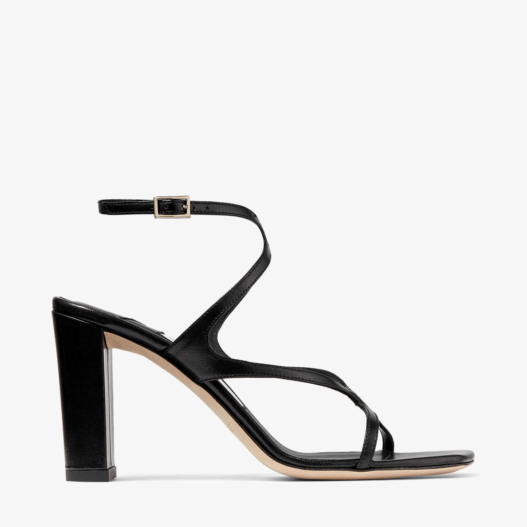 Azie 85 Black Nappa Leather Sandals