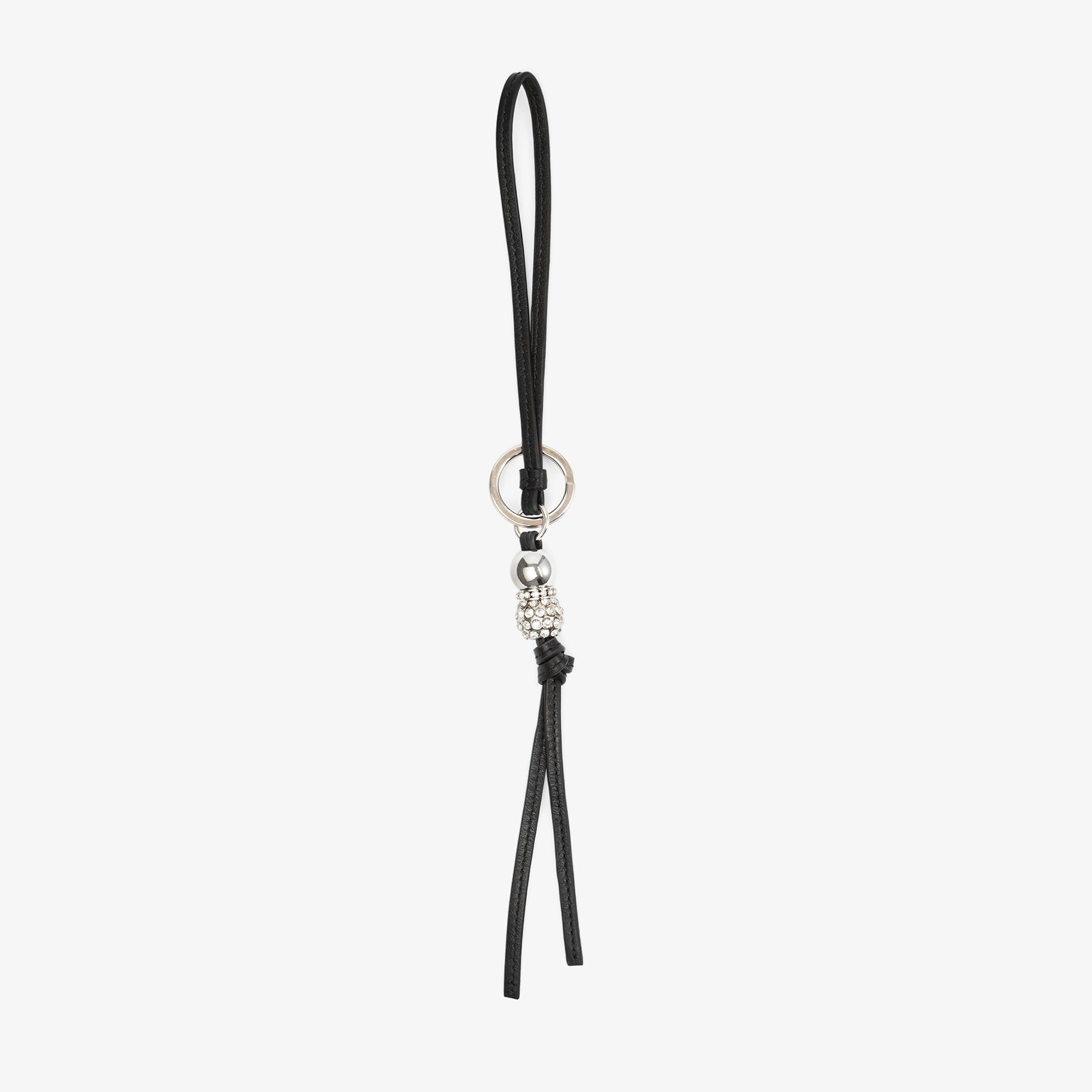 Spheres Charm Black Leather Bag Charm
