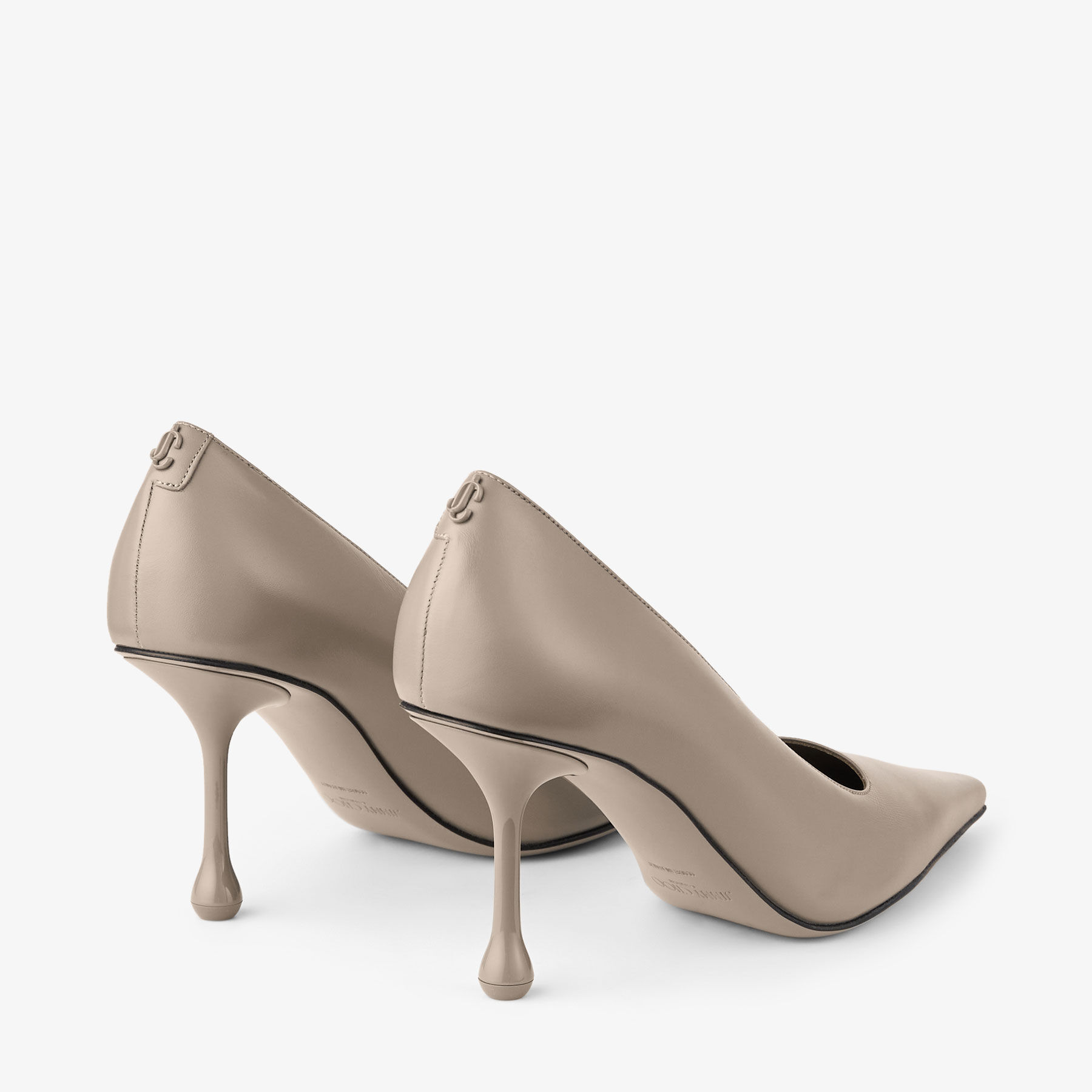 Ixia 80 Taupe Leather Pumps