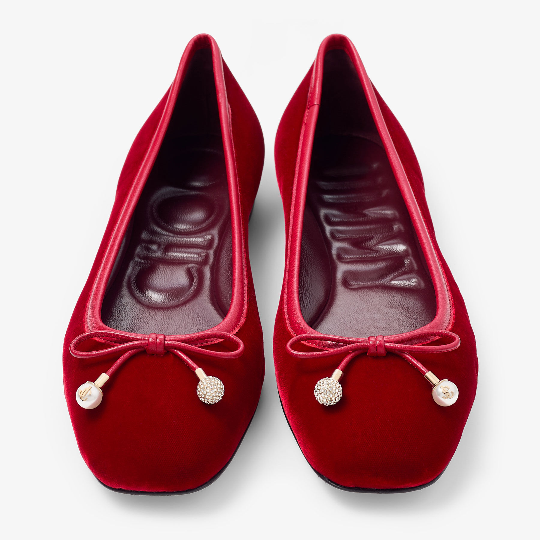 Elme Flat Ruby Red Velvet Flats