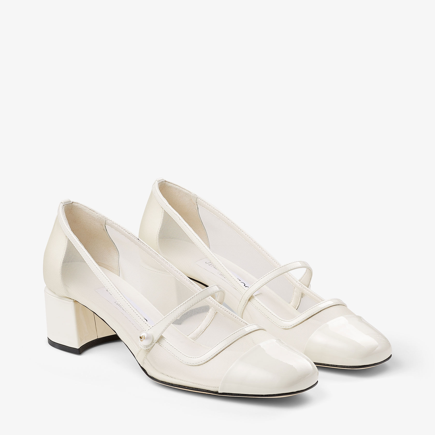 Elisa 45 Latte Patent and Mesh Pumps