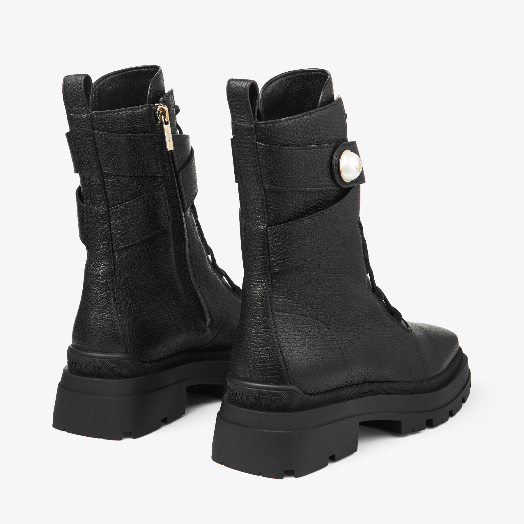 Noemi 45 Black Leather Ankle Boots