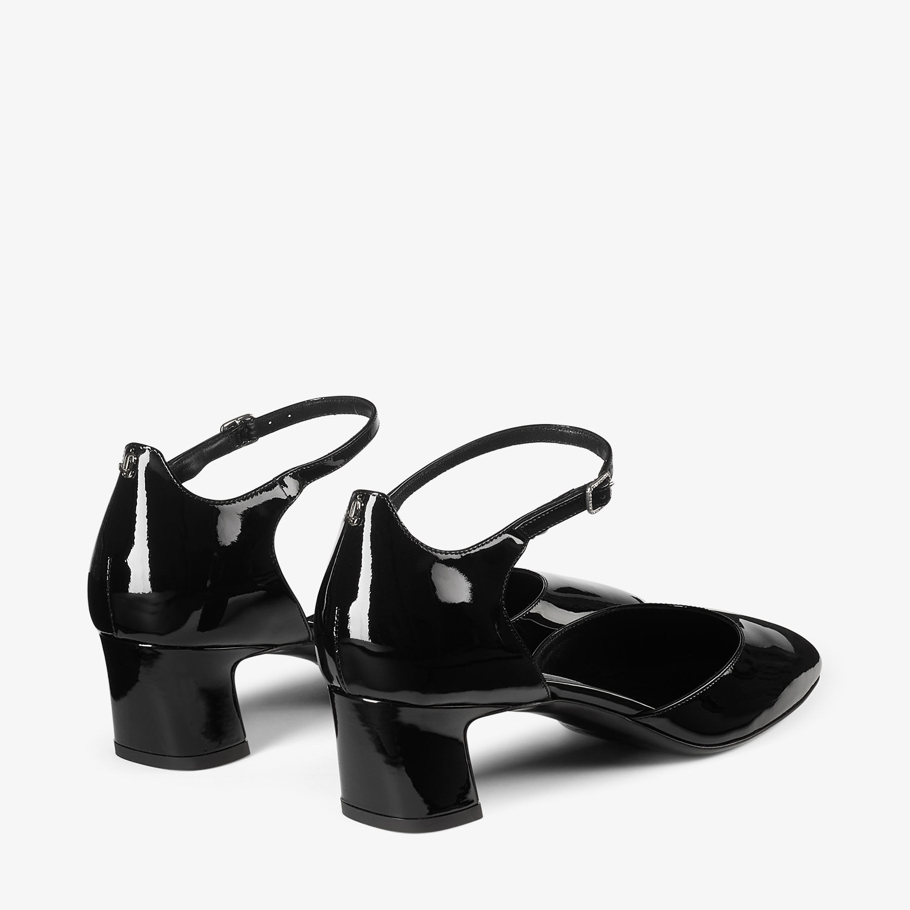 Pixie Block Heel 45 Black Patent Leather Pumps