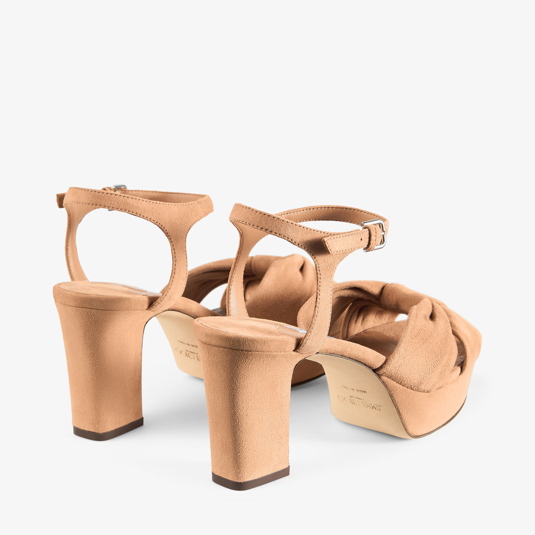 Heloise 80 Toffee Suede Platform Sandals