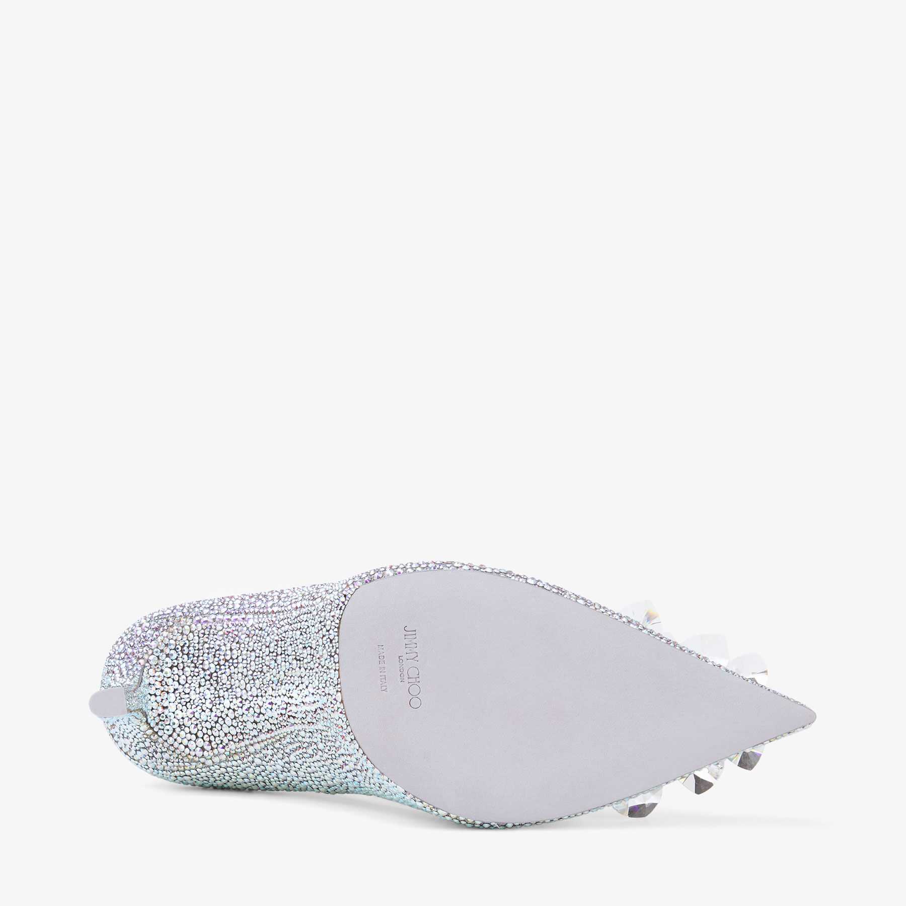 Crystal Slipper 110 Iridescent Crystal Pointed-Toe Pumps with Hearts