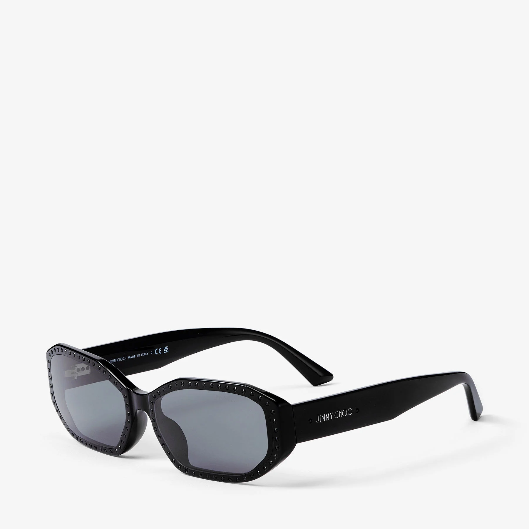 Nola Black Oval Sunglasses