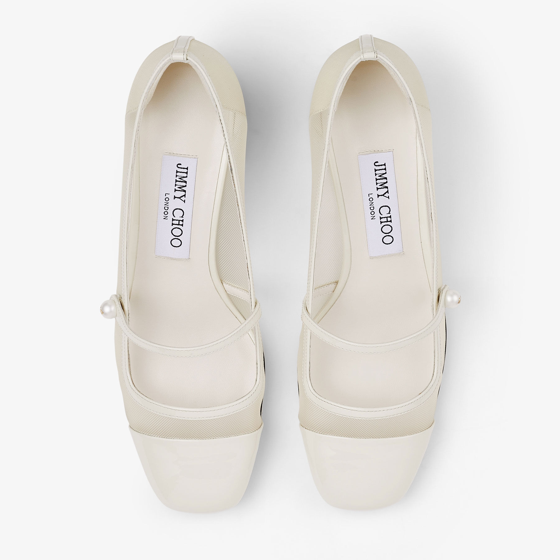 Elisa 45 Latte Patent and Mesh Pumps