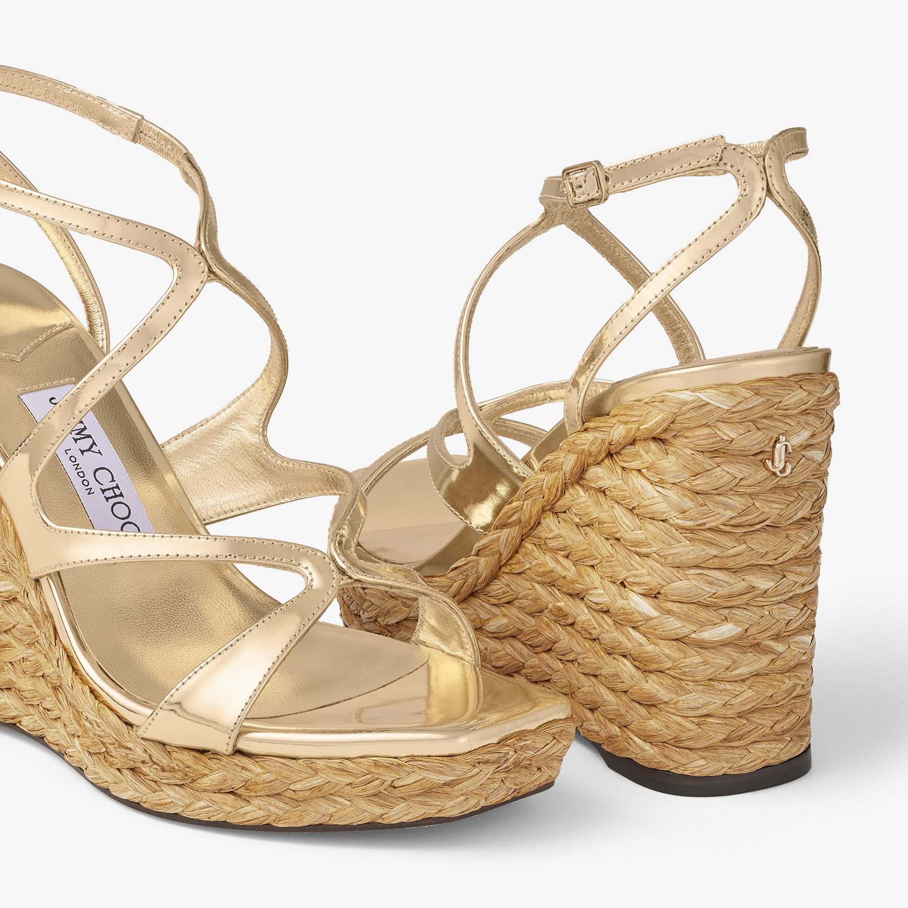 Ayla 110 Gold Metallic Leather Wedge