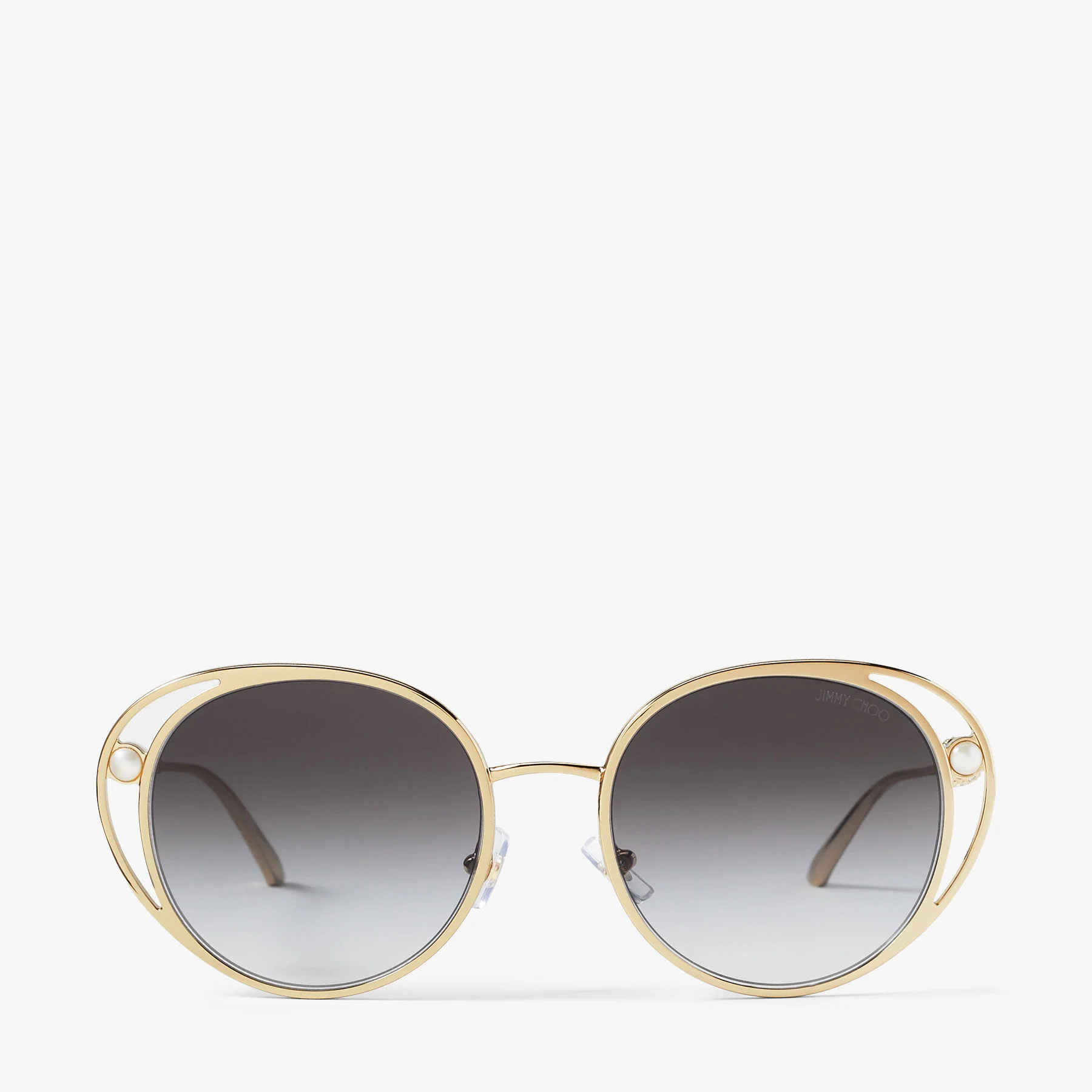 Angela Pale Gold Oval Sunglasses