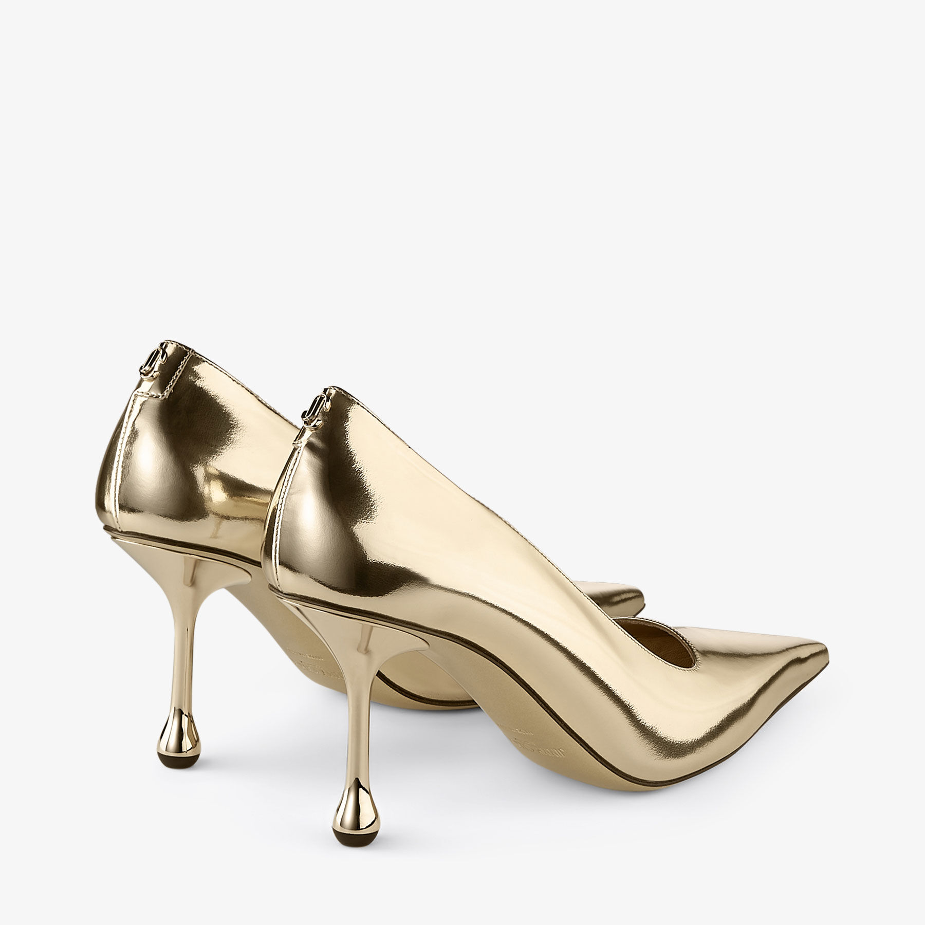 Ixia 80 Gold Liquid Metal Leather Pumps