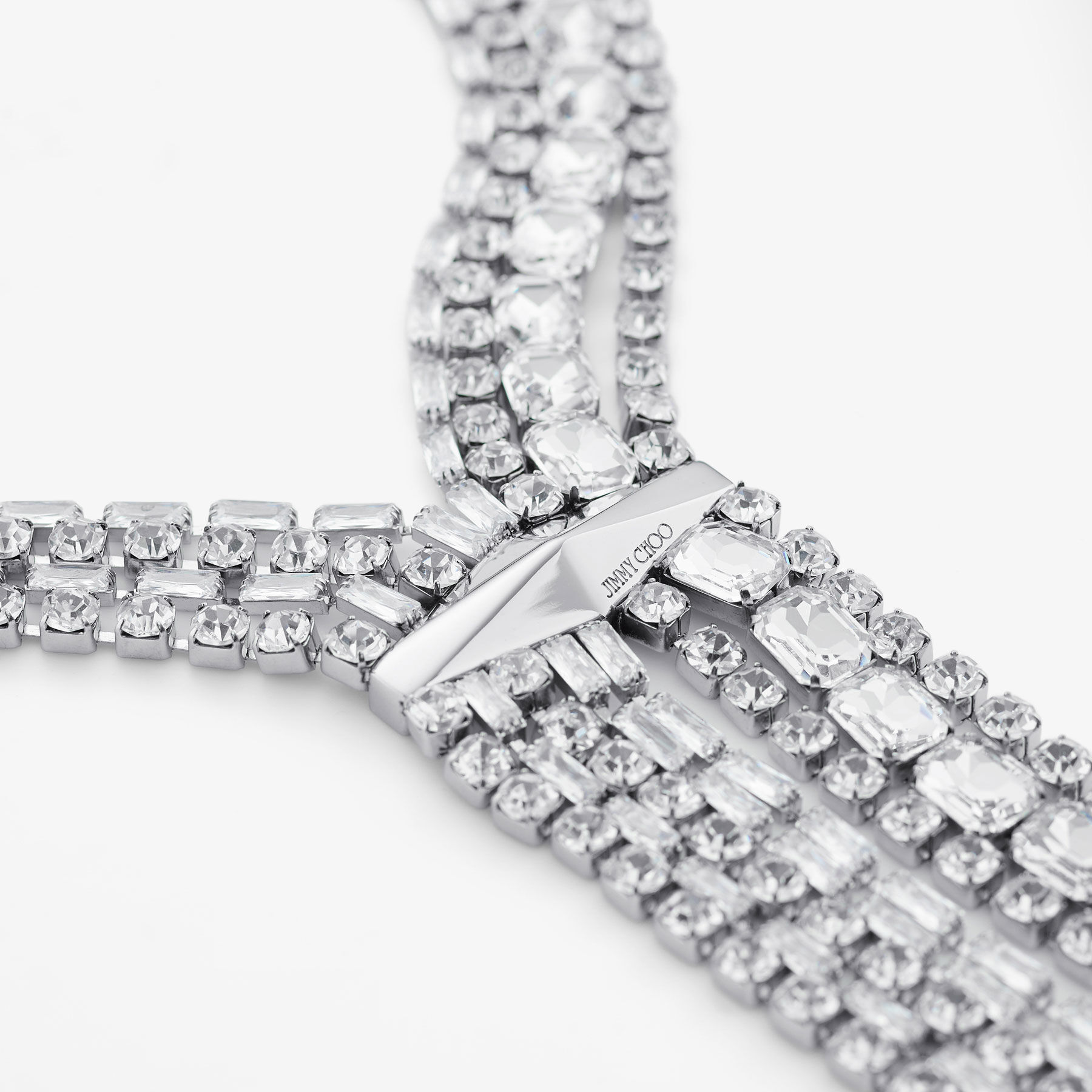 Zandra Necklace Silver-Finish Crystal Necklace